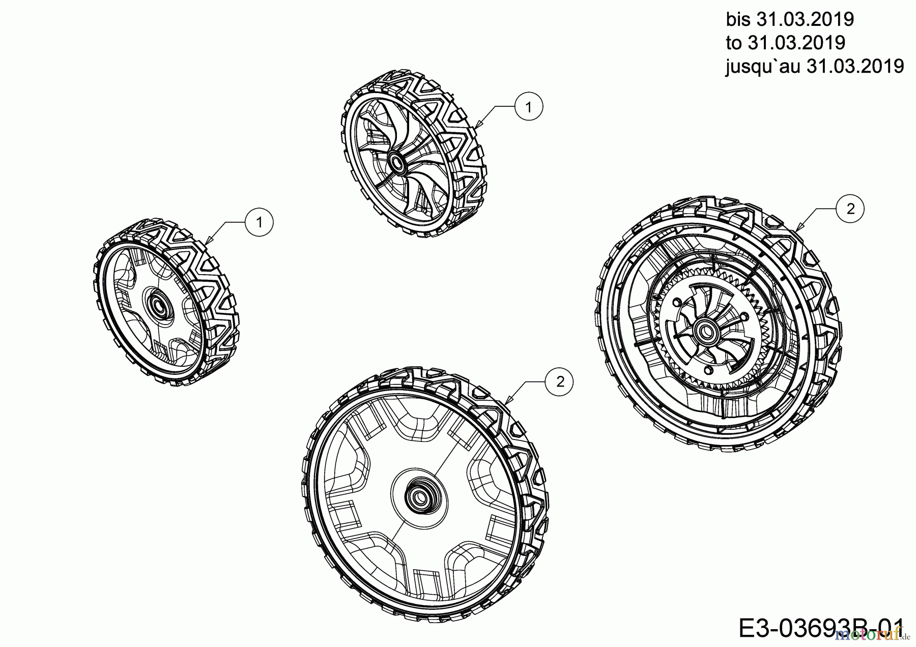  Cub Cadet Petrol mower self propelled LM3 DR53S 12CBPVKC603 (2019) Wheels to 31.03.2019