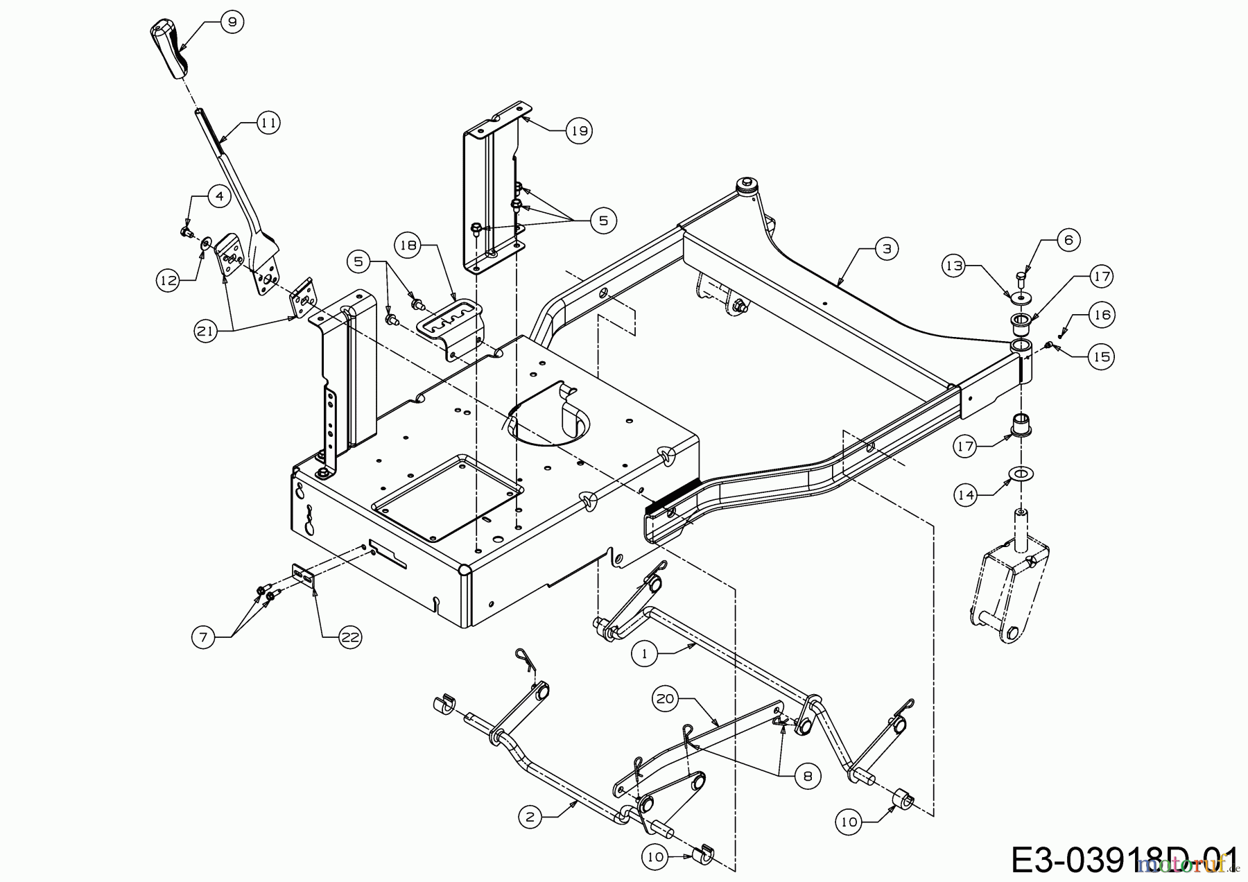  Cub Cadet Petrol mower self propelled XM3 KR84ES 12AE764U603 (2020) Deck lift, Frame