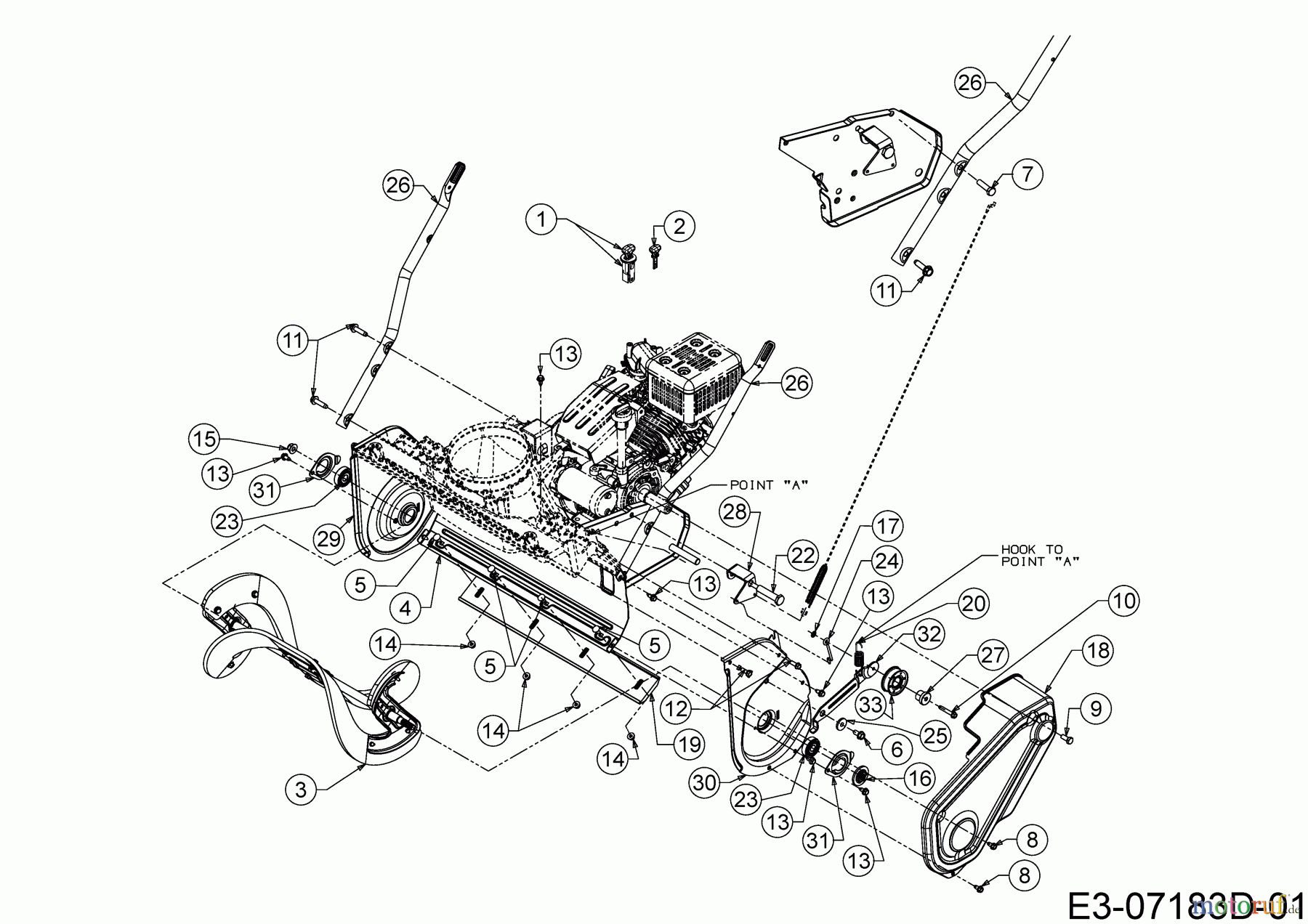  Cub Cadet Snow throwers 221 LHP 31AR2T6D603  (2020) Auger housing, Auger, Lower handle