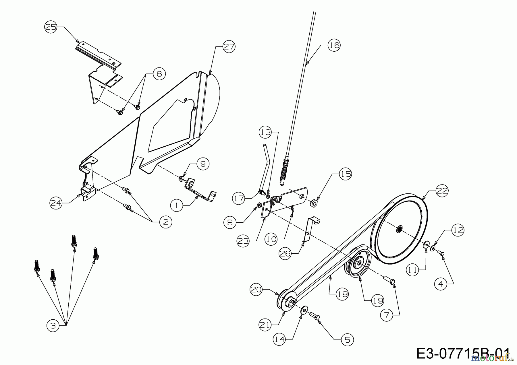  Cub Cadet Tillers XC3 F46 21BB45M8603  (2020) Control cable, Belt drive