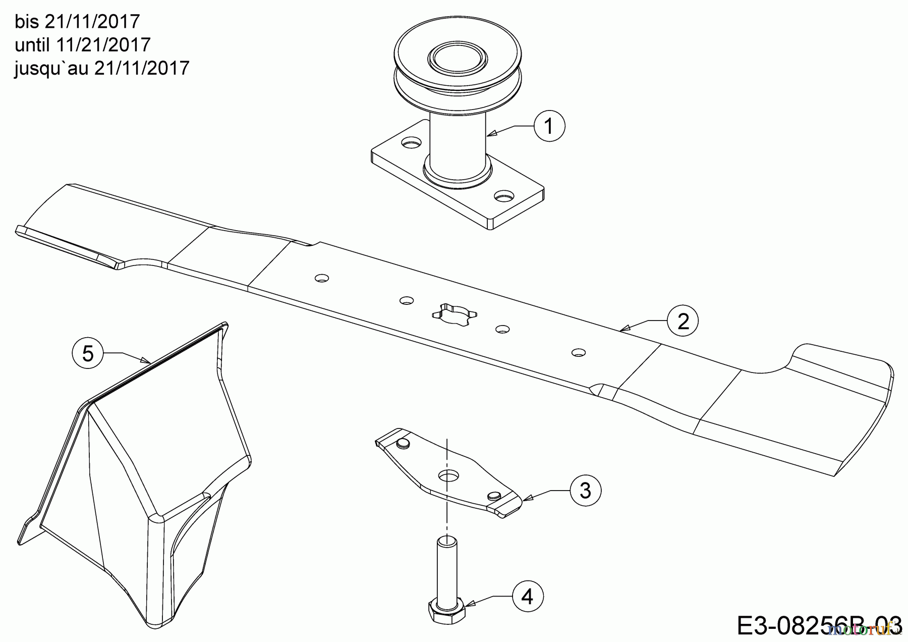  Cub Cadet Petrol mower self propelled LM3 CR53SG 12ABPV5L603G  (2018) Blade, Blade adapter, Mulch plug until 11/21/2017