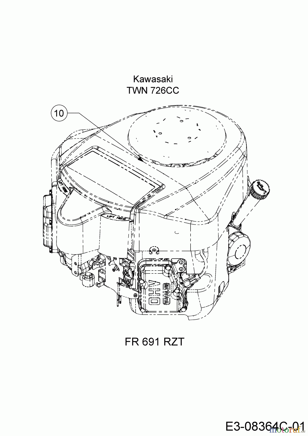  Cub Cadet Zero Turn XZ5 L127 17AIEACZ603 (2020) Engine Kawasaki