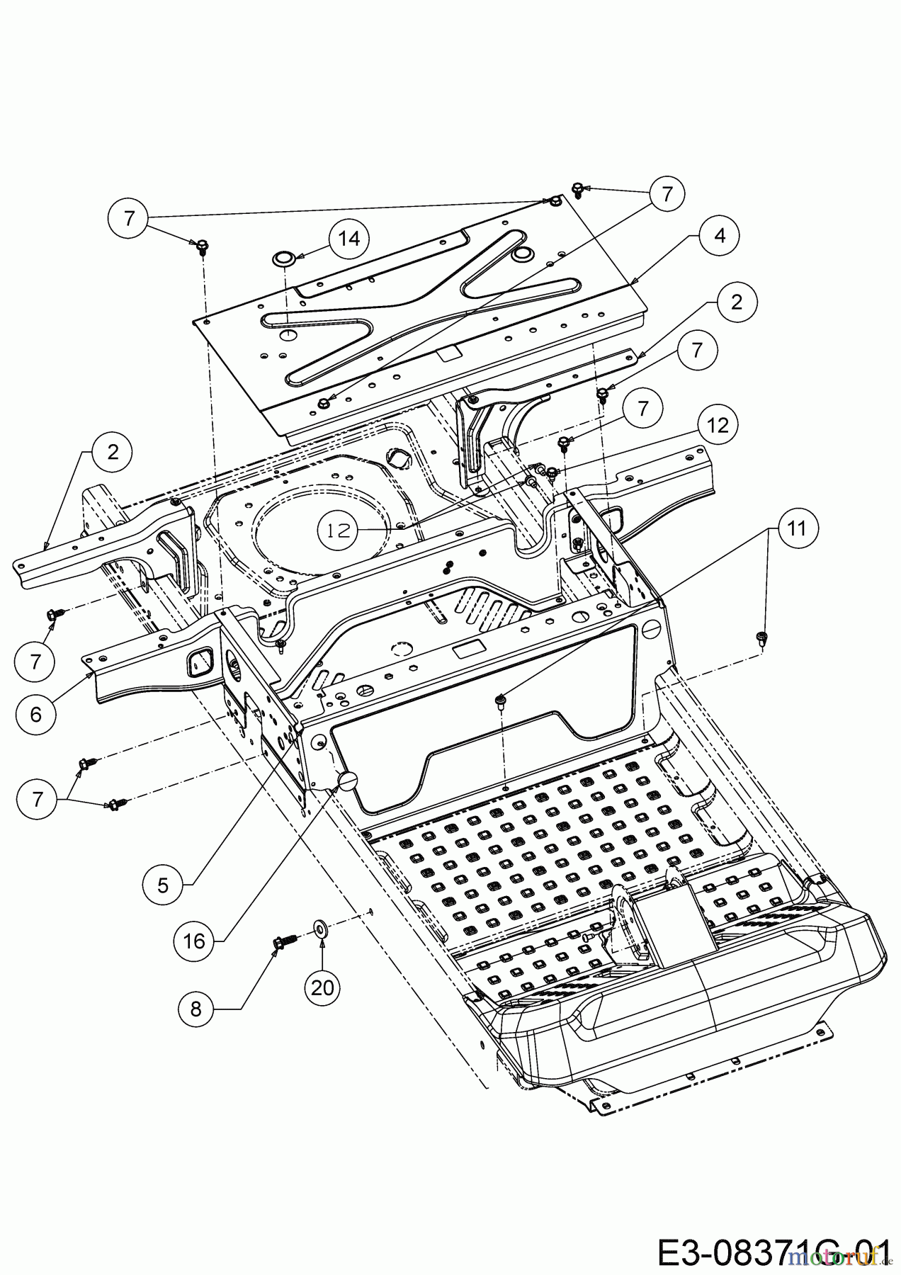  Cub Cadet Zero Turn XZ2 107 17CICBDS603 (2019) Seat bracket