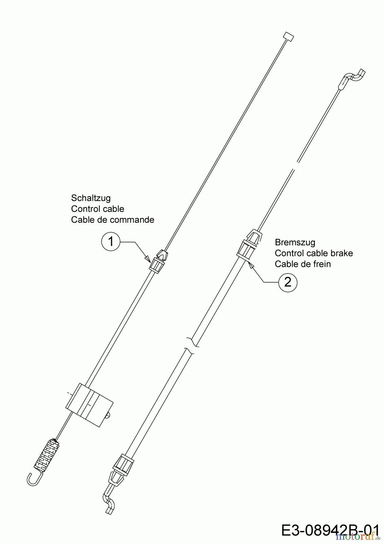  Cub Cadet Petrol mower self propelled LM1 DF53 12A-A02P603  (2020) Control cable brake, Control cable