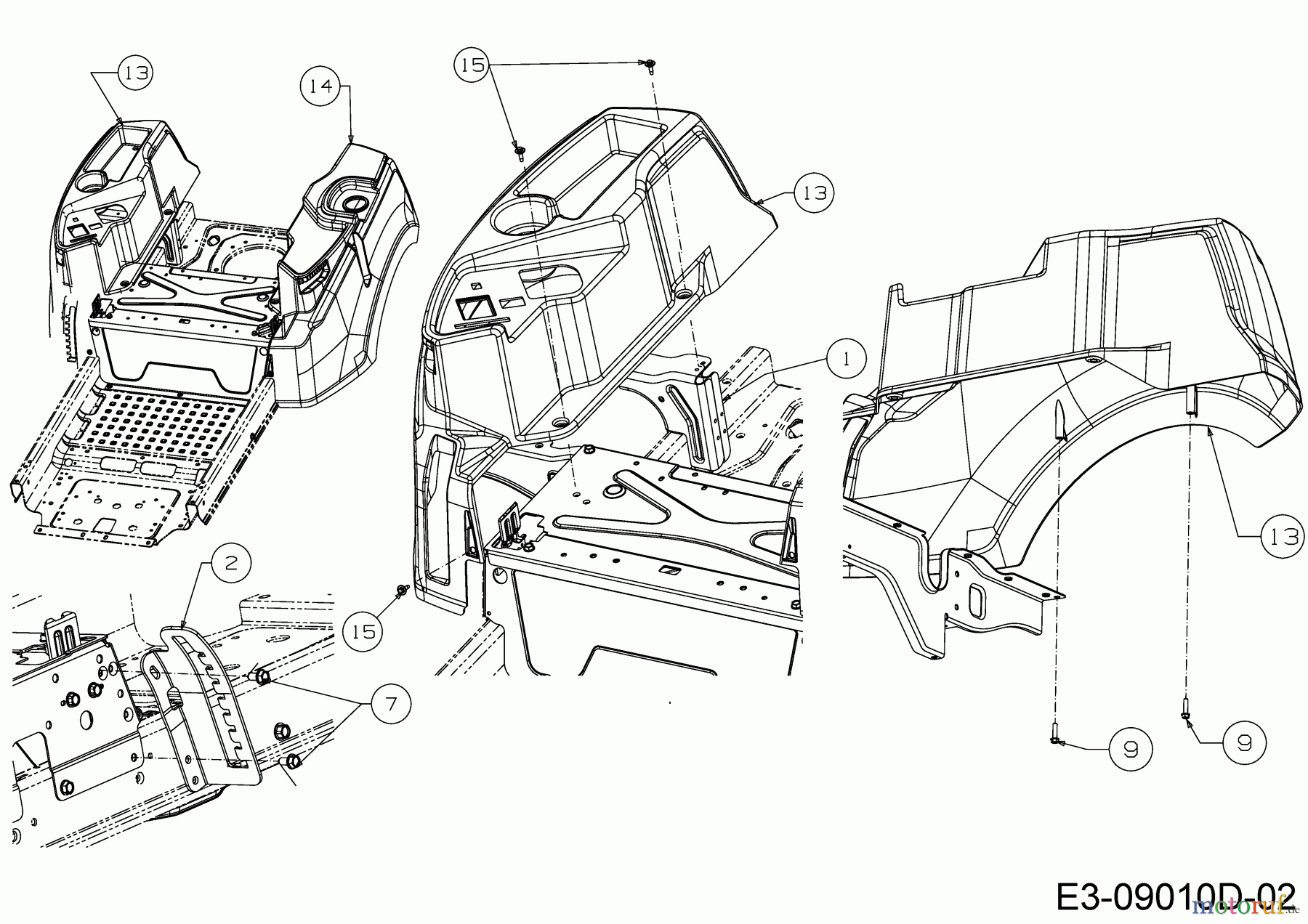  Cub Cadet Zero Turn XZ1 137 17CICACW603  (2019) Plate support tank, Cover panel tank