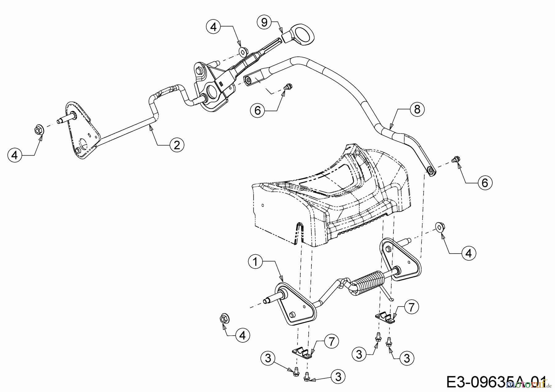  Cub Cadet Petrol mower self propelled LM2 CR46 12A-TS5C603  (2019) Axles, Height adjustment