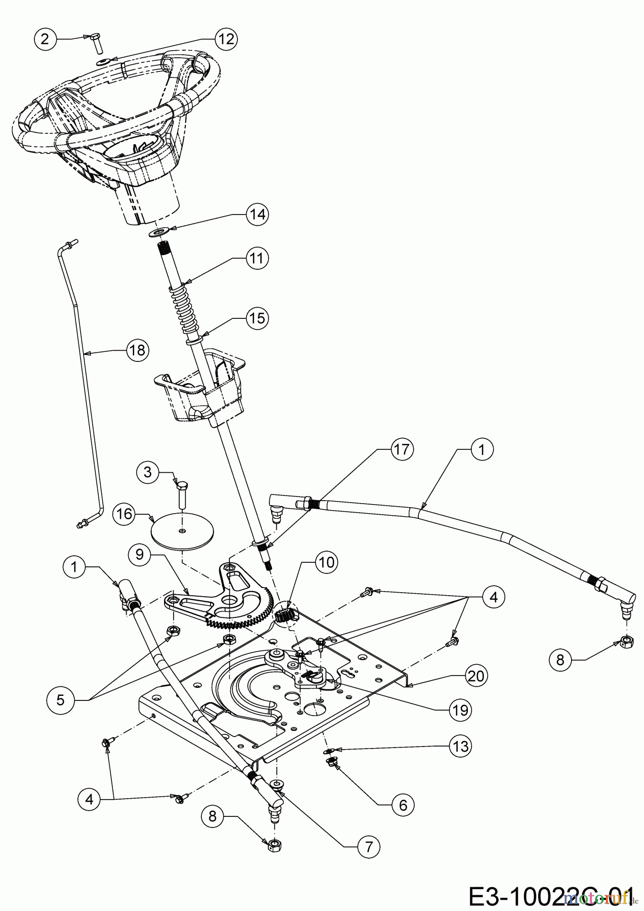  Cub Cadet E-Lawn tractors XT2 ES107 33ABA7CS603 (2020) Steering