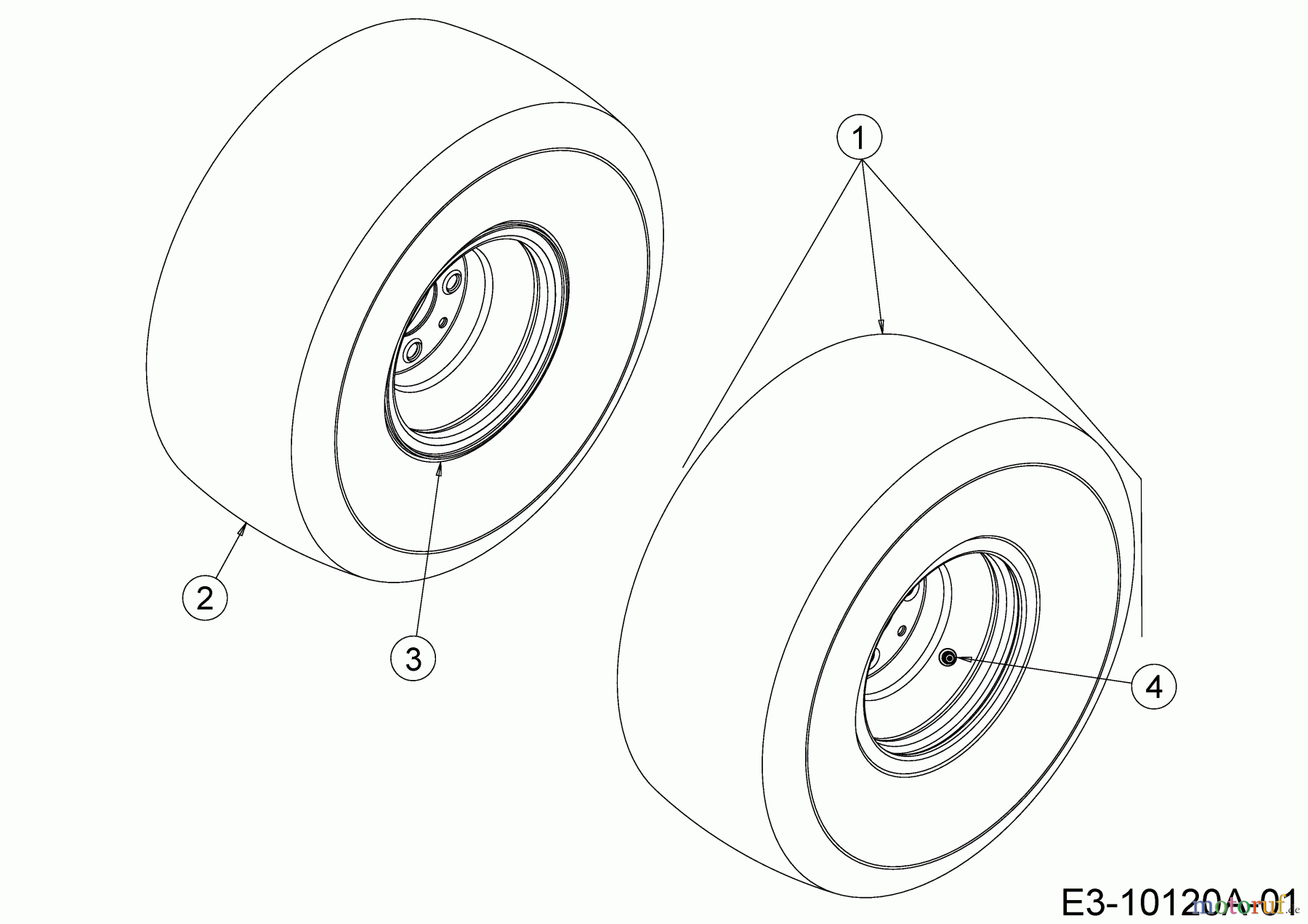  Cub Cadet Zero Turn XZ3 122 17BIDGHB603  (2020) Rear wheels 20x10