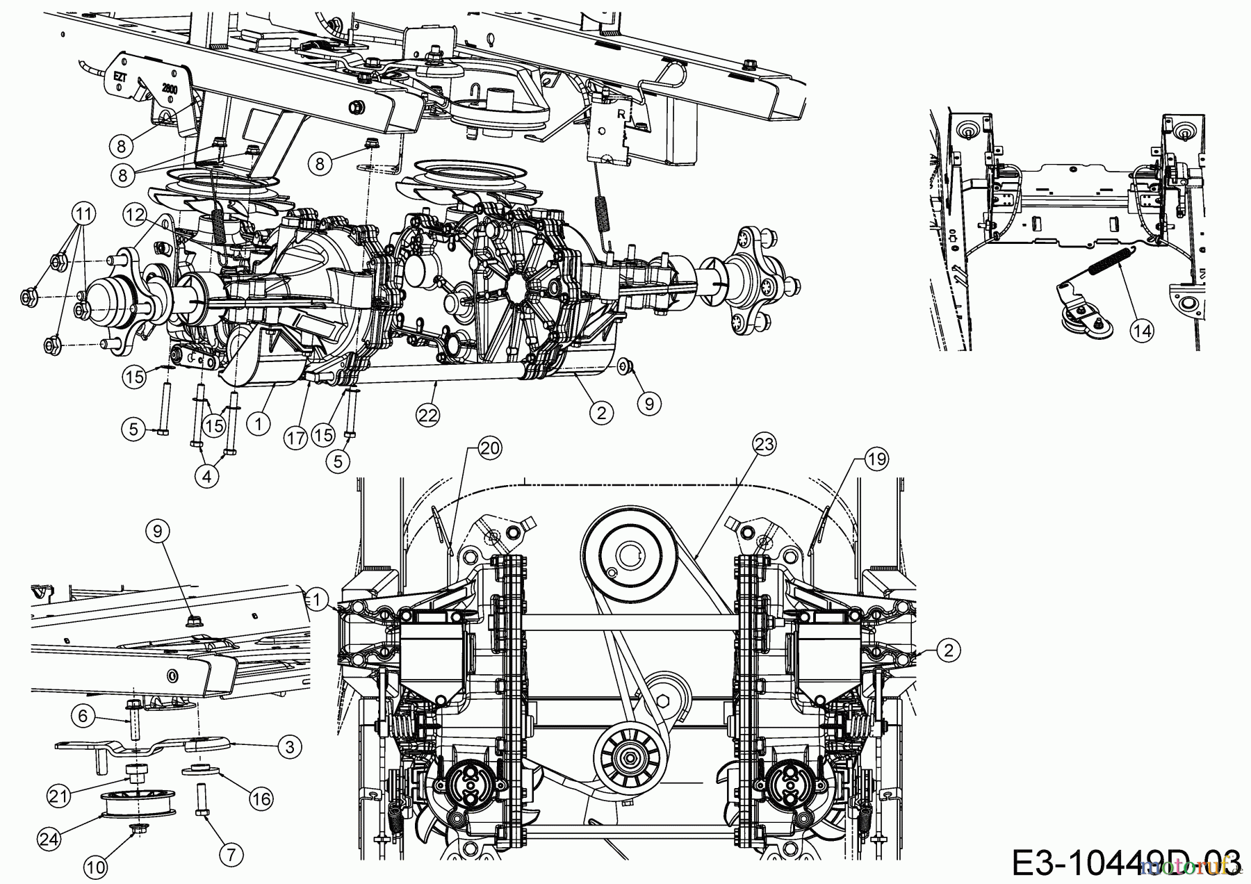  Cub Cadet Zero Turn XZ5 L137 17AIEACI603 (2020) Drive system from 07.09.2020