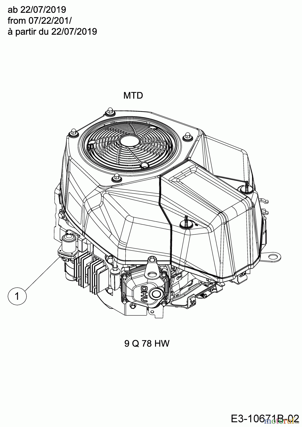  Cub Cadet Lawn tractors XT2 PS117I 13CZA1CN603  (2019) Engine MTD