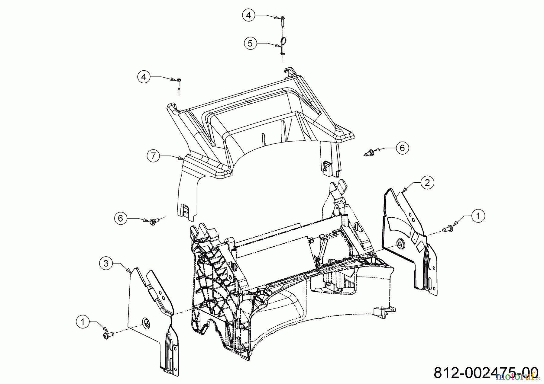  Cub Cadet Petrol mower self propelled LM3 ER53ES 12ACPV9B603 (2018) Rear baffle, Handle bracket