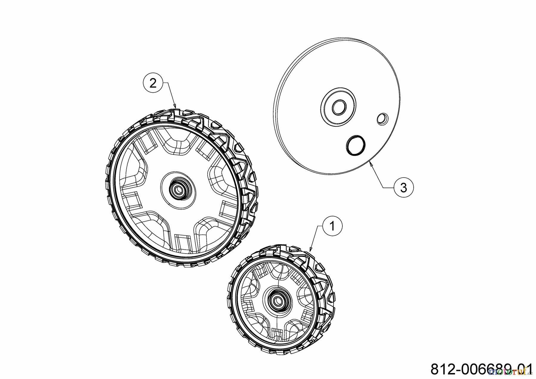  Cub Cadet Petrol mower self propelled LM3 CRC46S 12DBTVSC603 (2022) Wheels