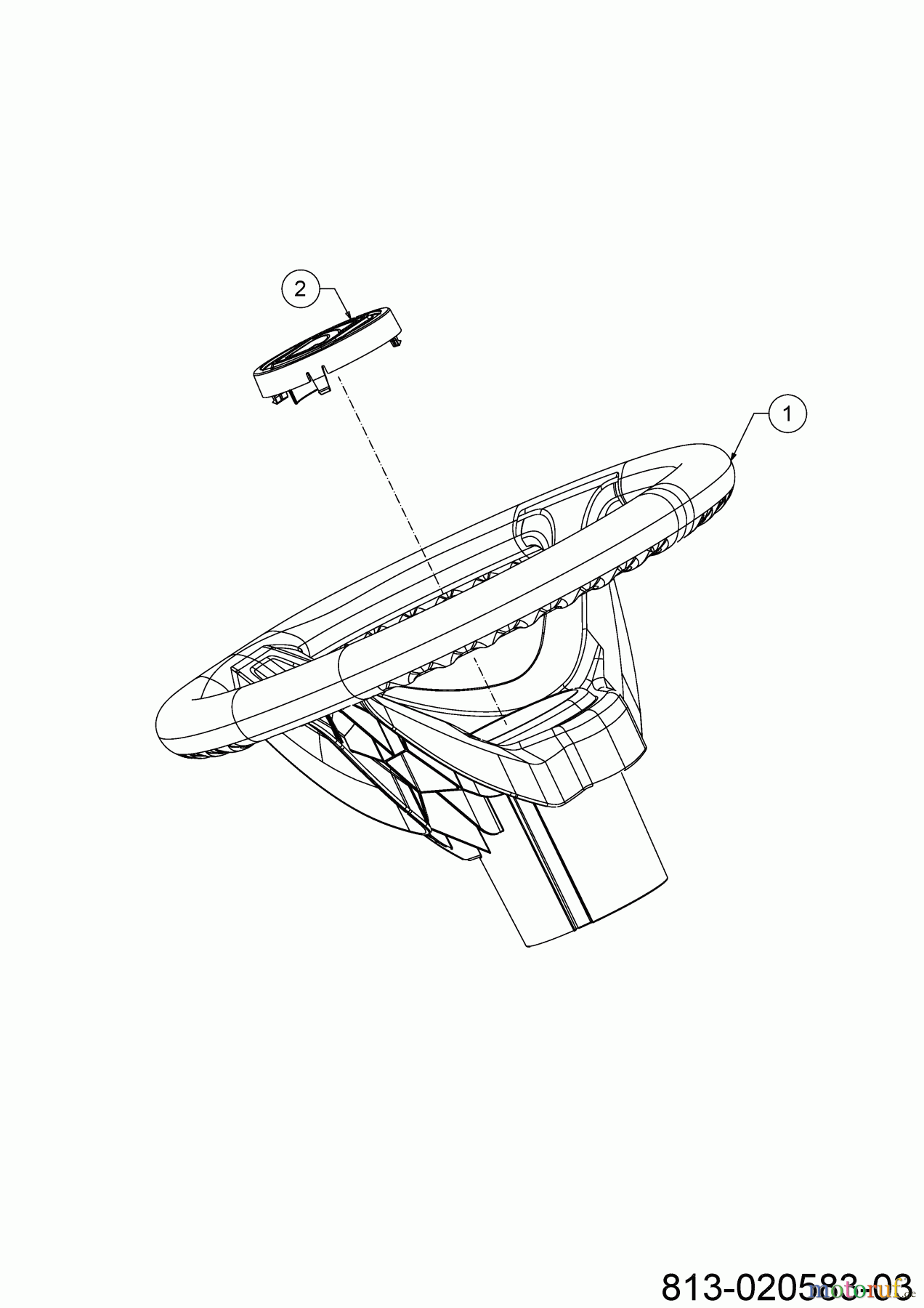  Cub Cadet Zero Turn XZ6 S107 17AAGBYE603 (2022) Steering wheel