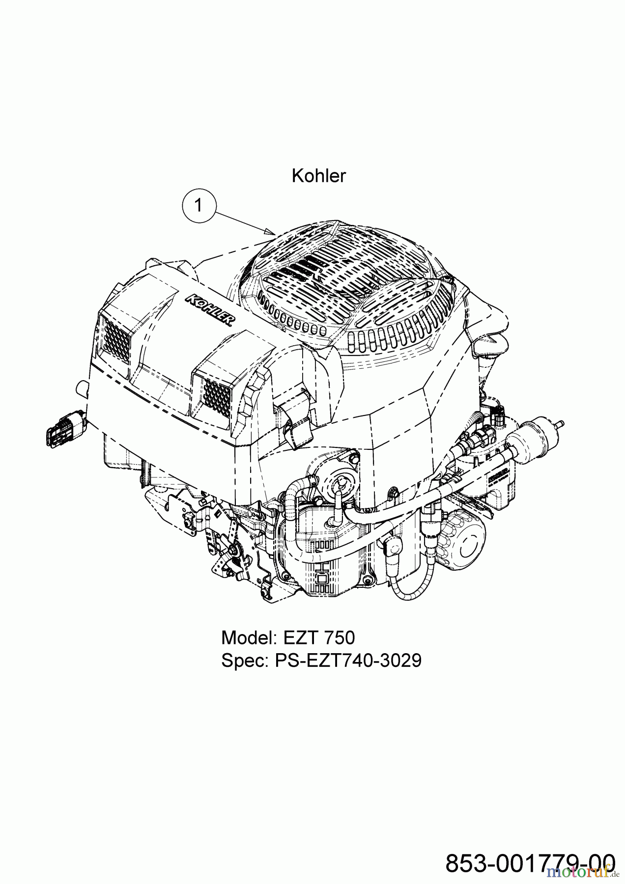  Cub Cadet Zero Turn XZ7 L152I ULTIMA 47ATAHA8603 (2023) Engine Kohler