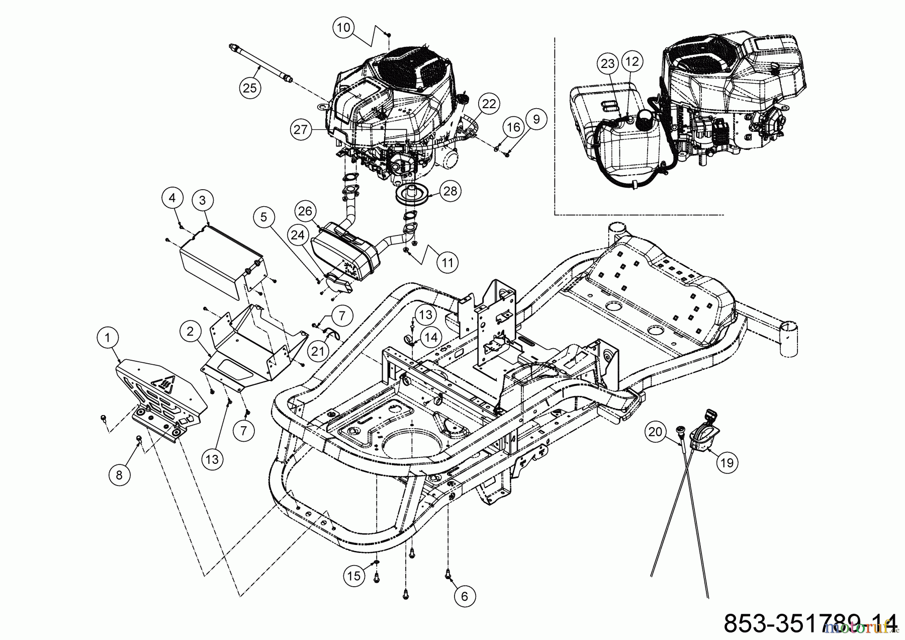  Cub Cadet Zero Turn XZ5 L107 17AAEACS603 (2021) Choke- and throttle control, Engine accessories until 27.10.2020