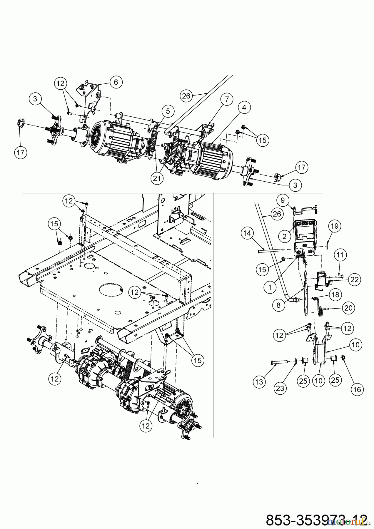  Cub Cadet Zero Turn XZ5 EL107 34BBA2CS603 (2023) Drive system