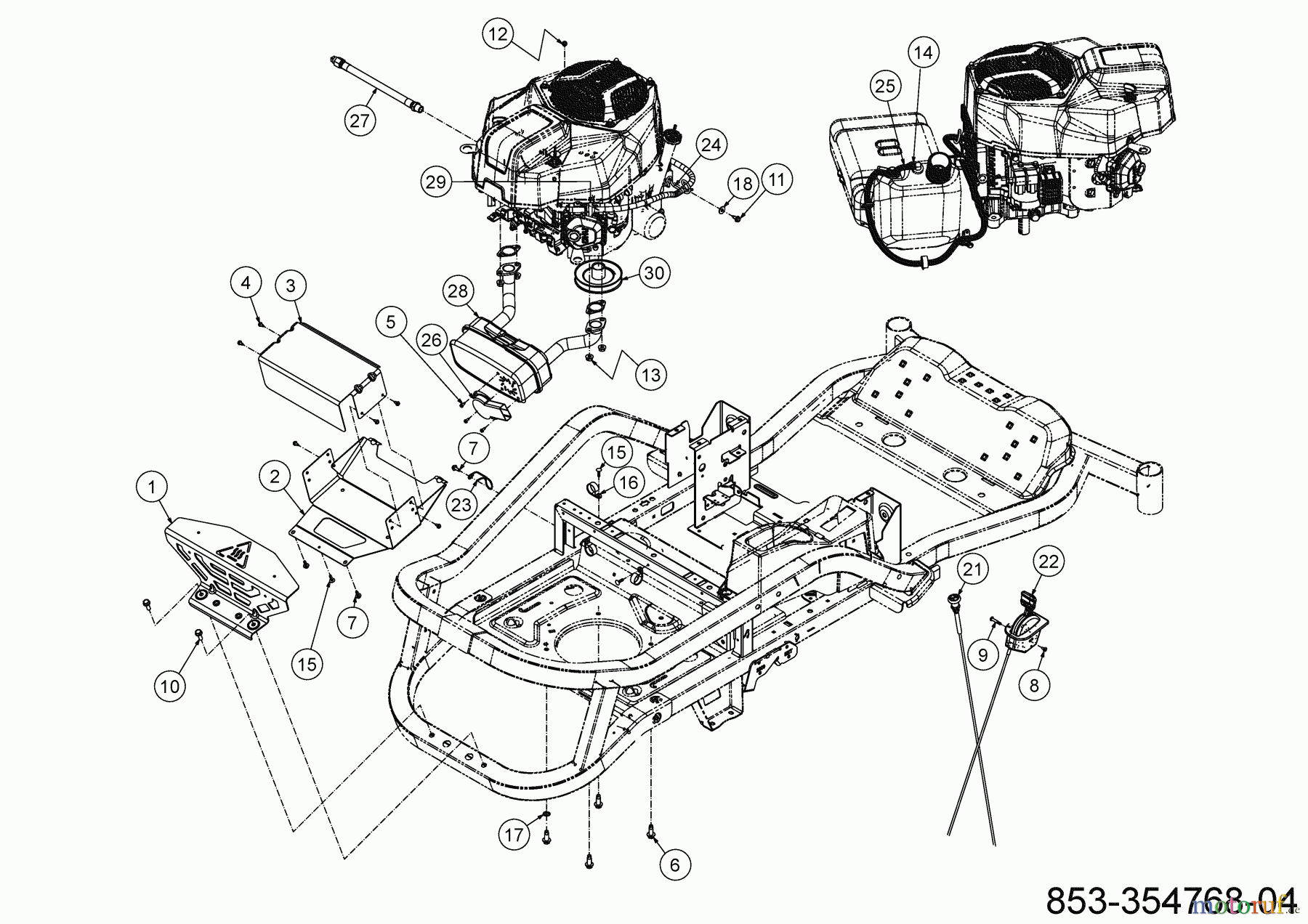  Cub Cadet Zero Turn XZ6 S107 17AAGBYE603 (2022) Choke- and throttle control, Engine accessories