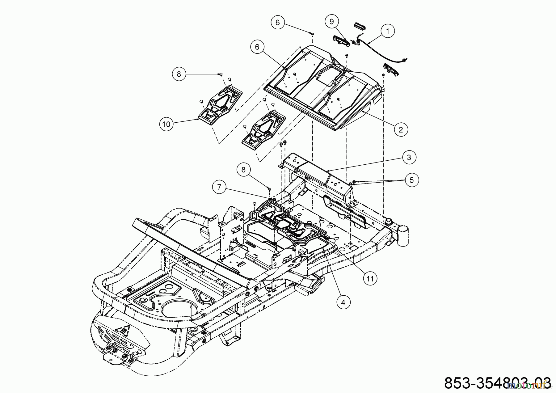  Cub Cadet Zero Turn XZ6 S107 17AAGBYE603 (2022) Foot plate