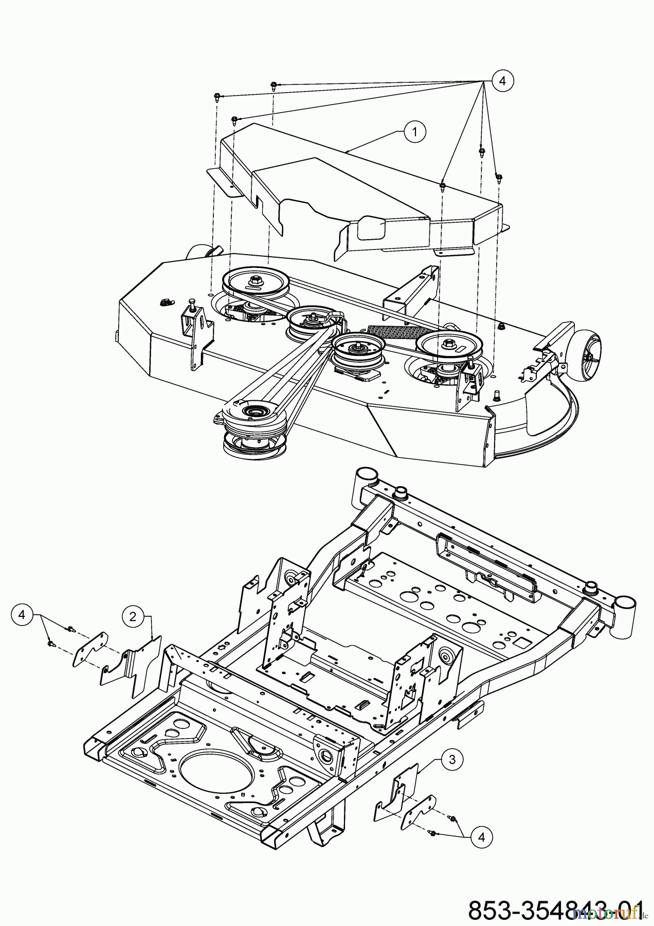  Cub Cadet Zero Turn XZ6 S117 17AIGBYN603 (2022) Cover mowing deck