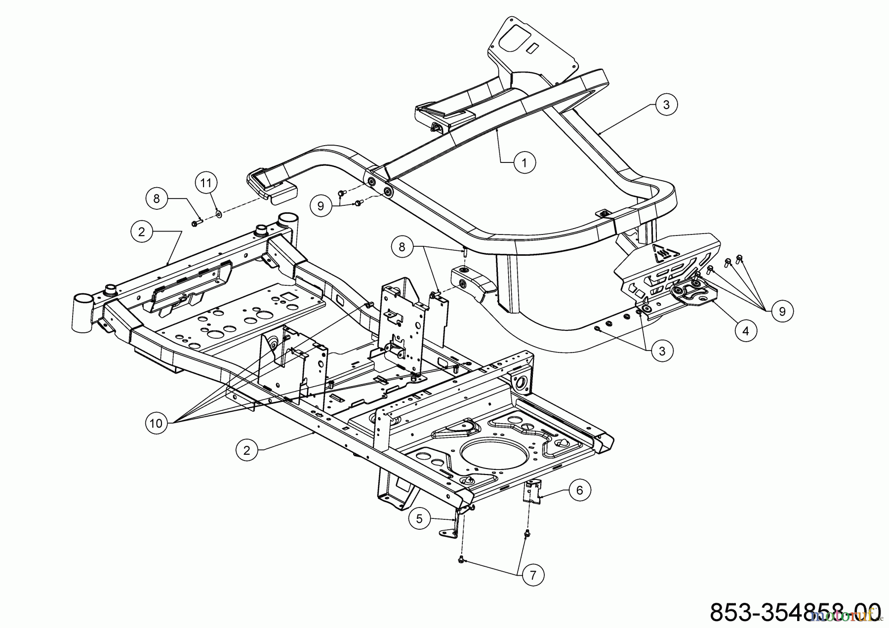  Cub Cadet Zero Turn XZ6 S107 17AAGBYE603 (2022) Frame