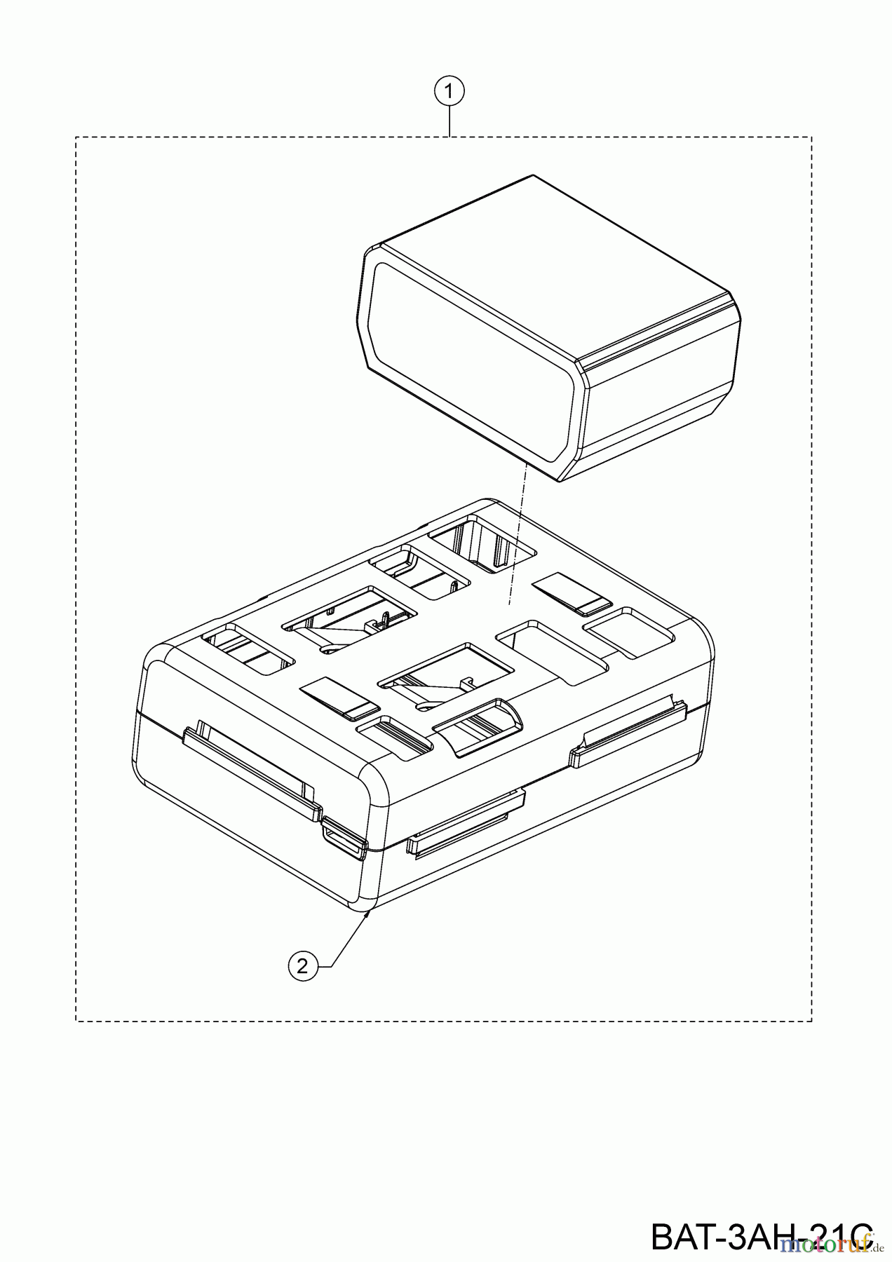  Cub Cadet Robotic lawn mower XR5 1000 22AKFEFA603 (2021) Battery and housing