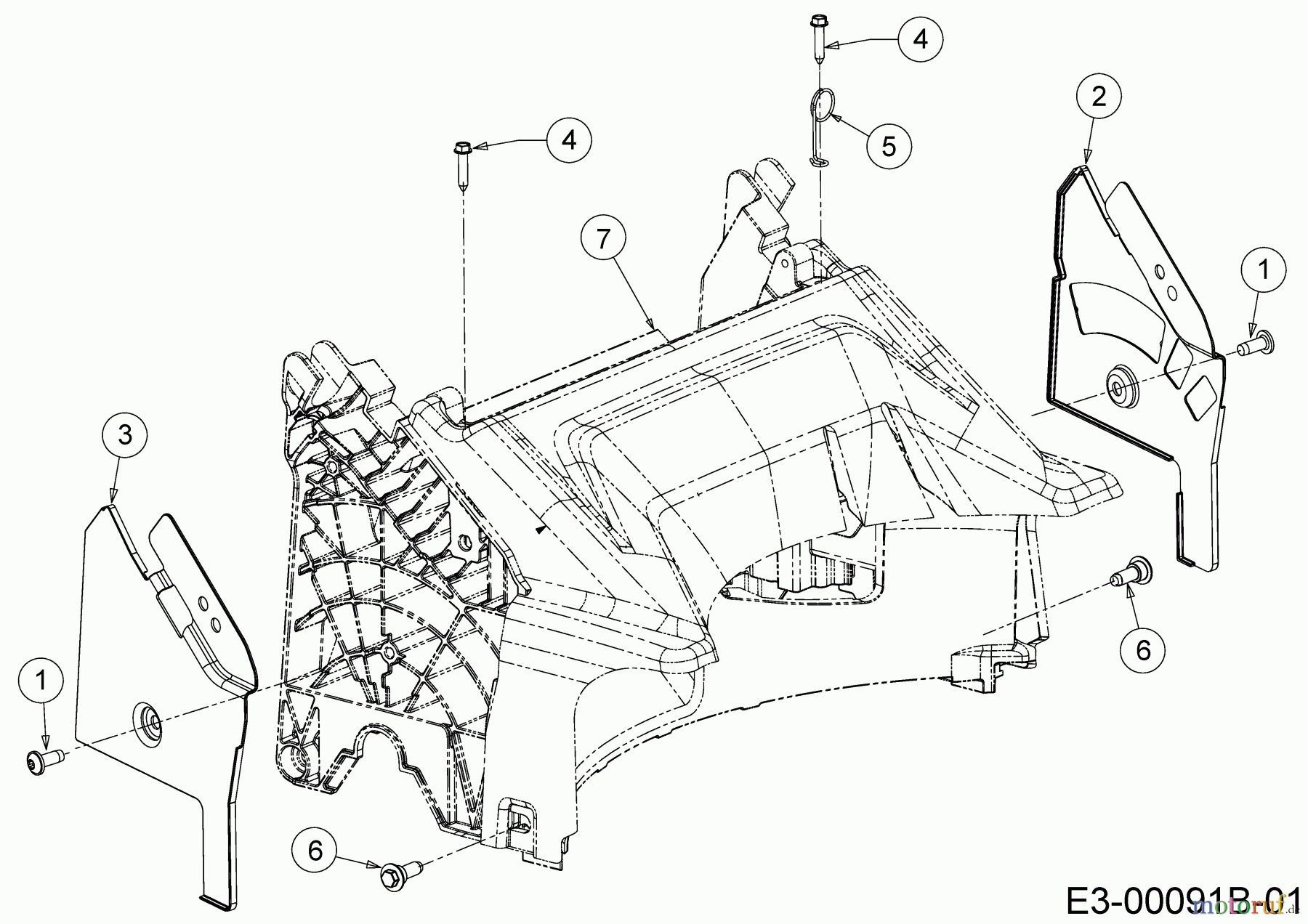  Cub Cadet Petrol mower LM1 AP46 11B-TQMG603 (2021) Rear baffle, Handle bracket