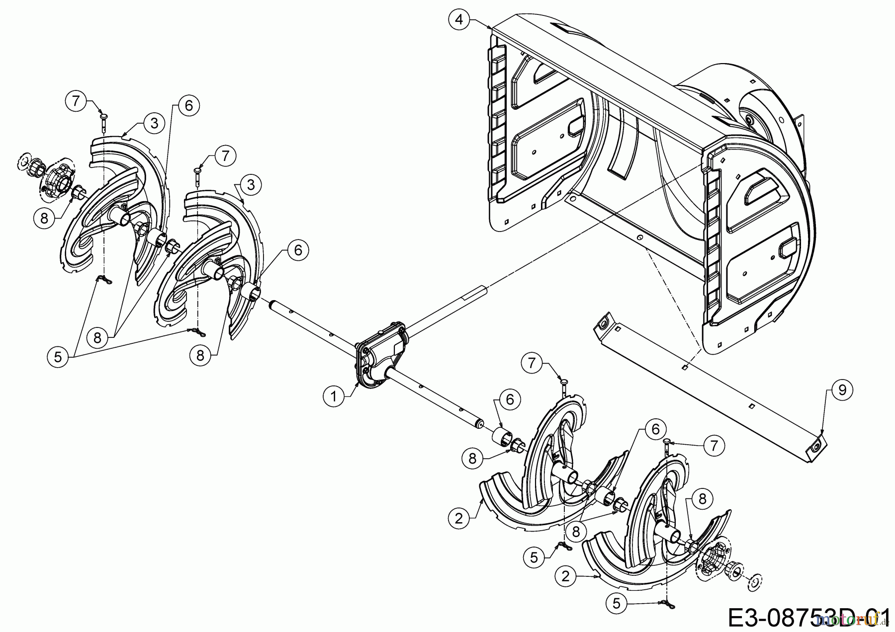  Cub Cadet Snow throwers XS2 61 SWE 31AW5BLR603 (2022) Auger housing, Auger, Auger gearbox