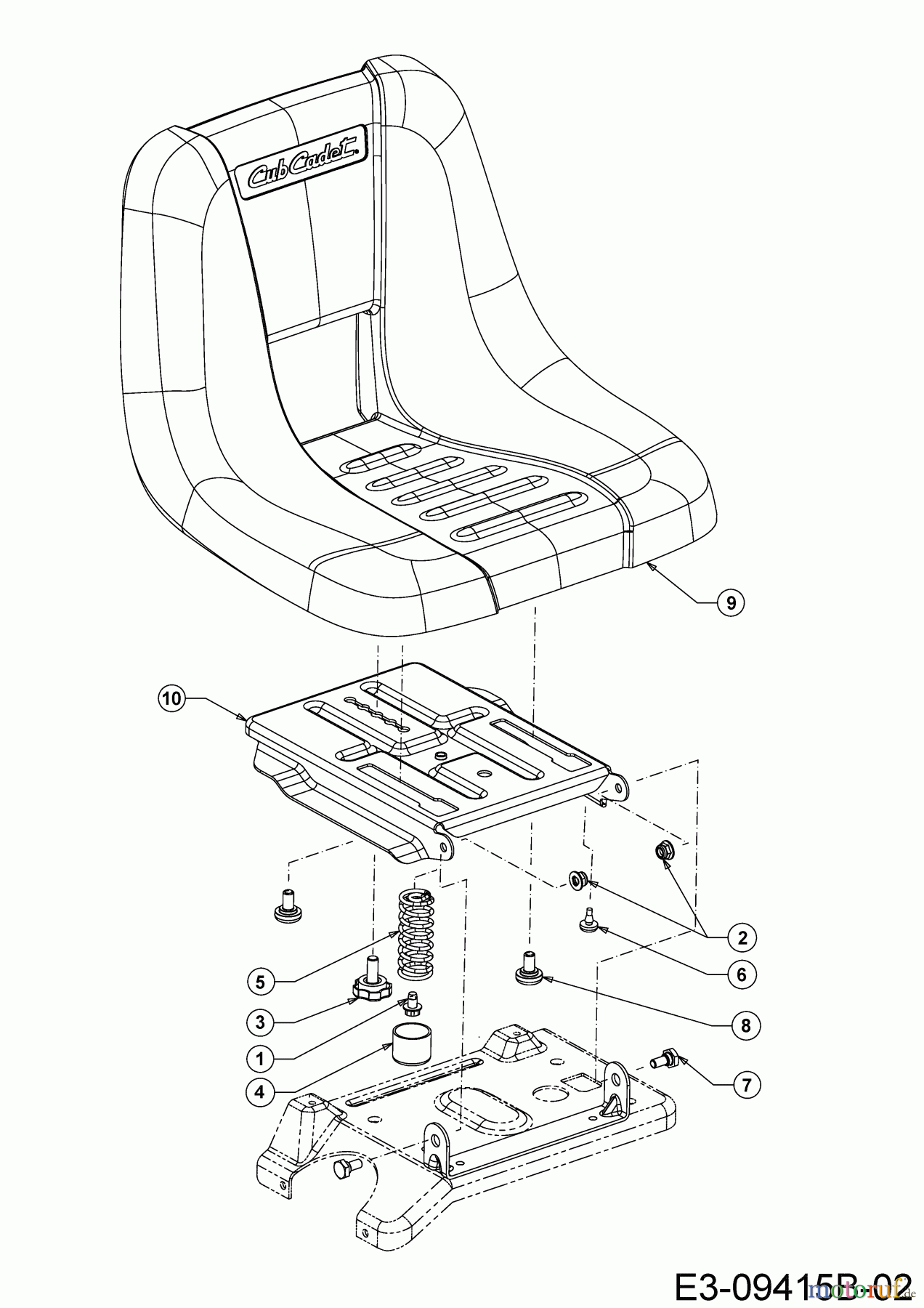  Cub Cadet E-Lawn tractors LR2 ES76 33AA27JD603 (2020) Seat from 29.02.2020