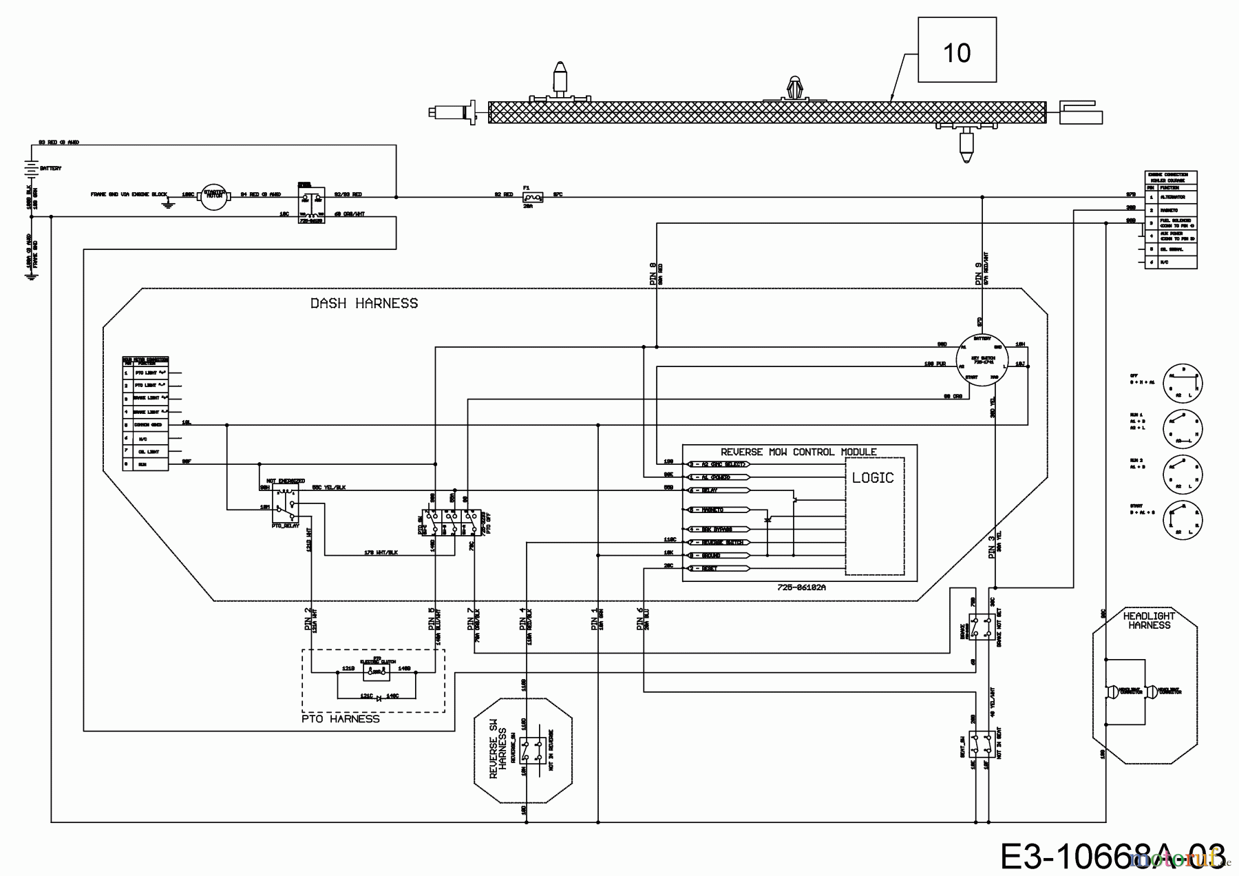  Cub Cadet Lawn tractors XT2 PR106I 13BZA1CR603  (2018) Wiring diagram electric clutch