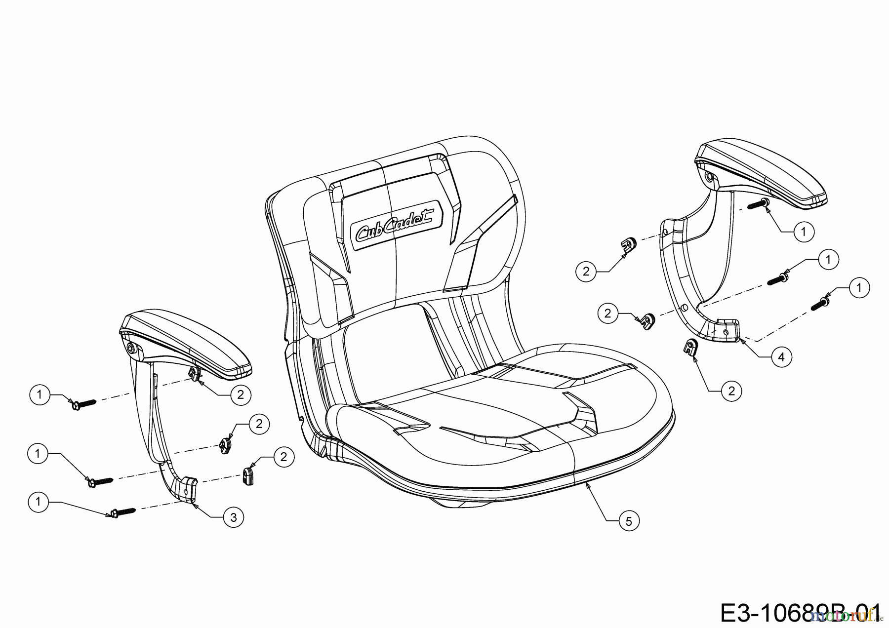  Cub Cadet E-Lawn tractors XT2 ES107 33ABA7CS603 (2020) Seat to 27.01.2020