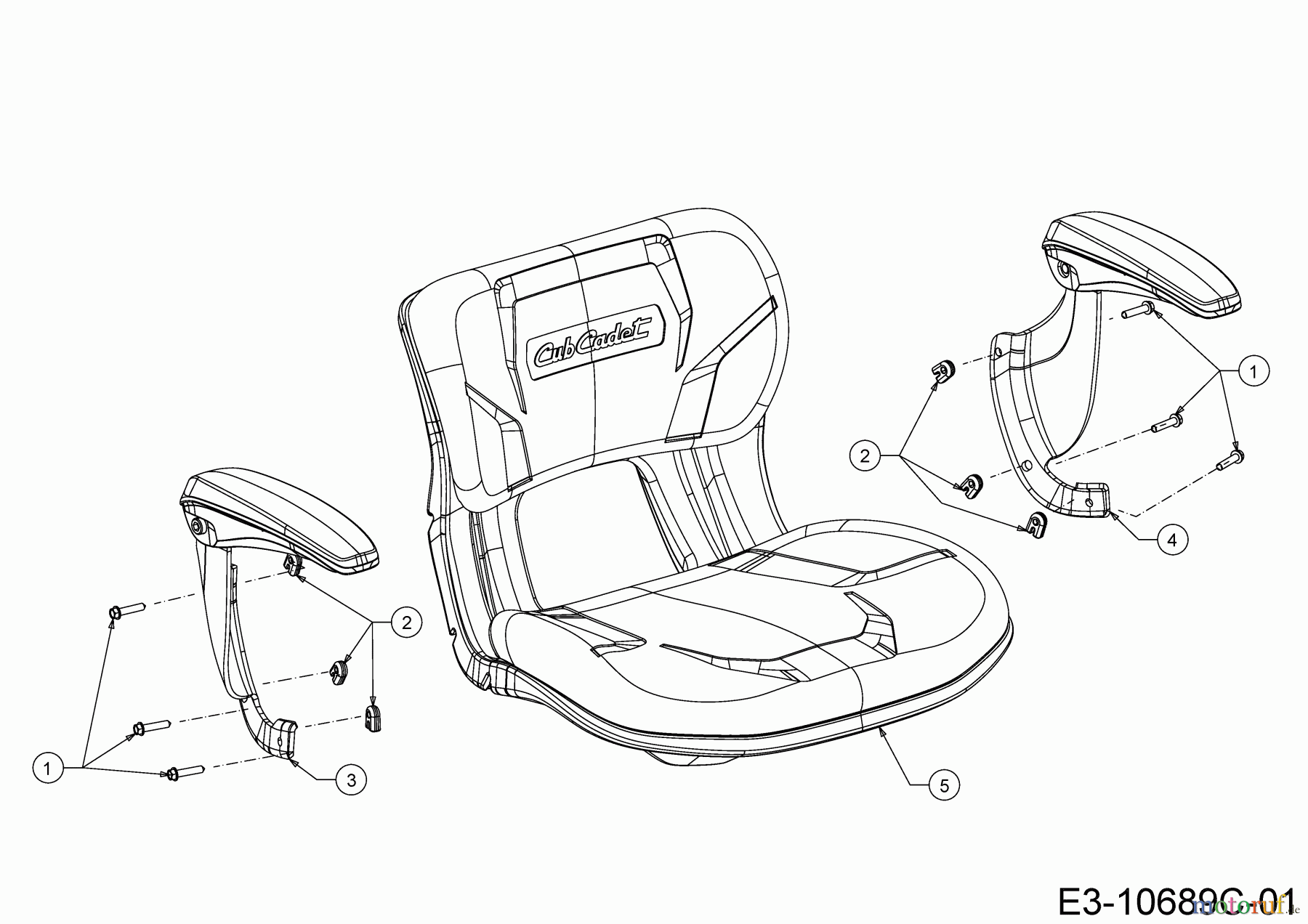  Cub Cadet E-Lawn tractors XT2 ES107 33ABA7CS603 (2021) Seat from 28.01.2020