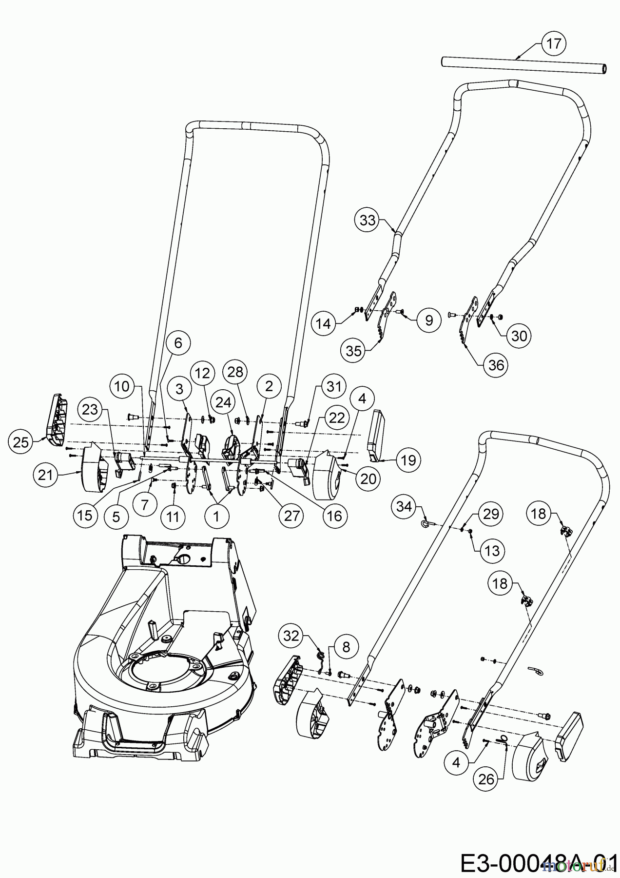  Wolf-Garten Petrol mower self propelled Expert 46 B S 12A-YA5L650  (2018) Handle