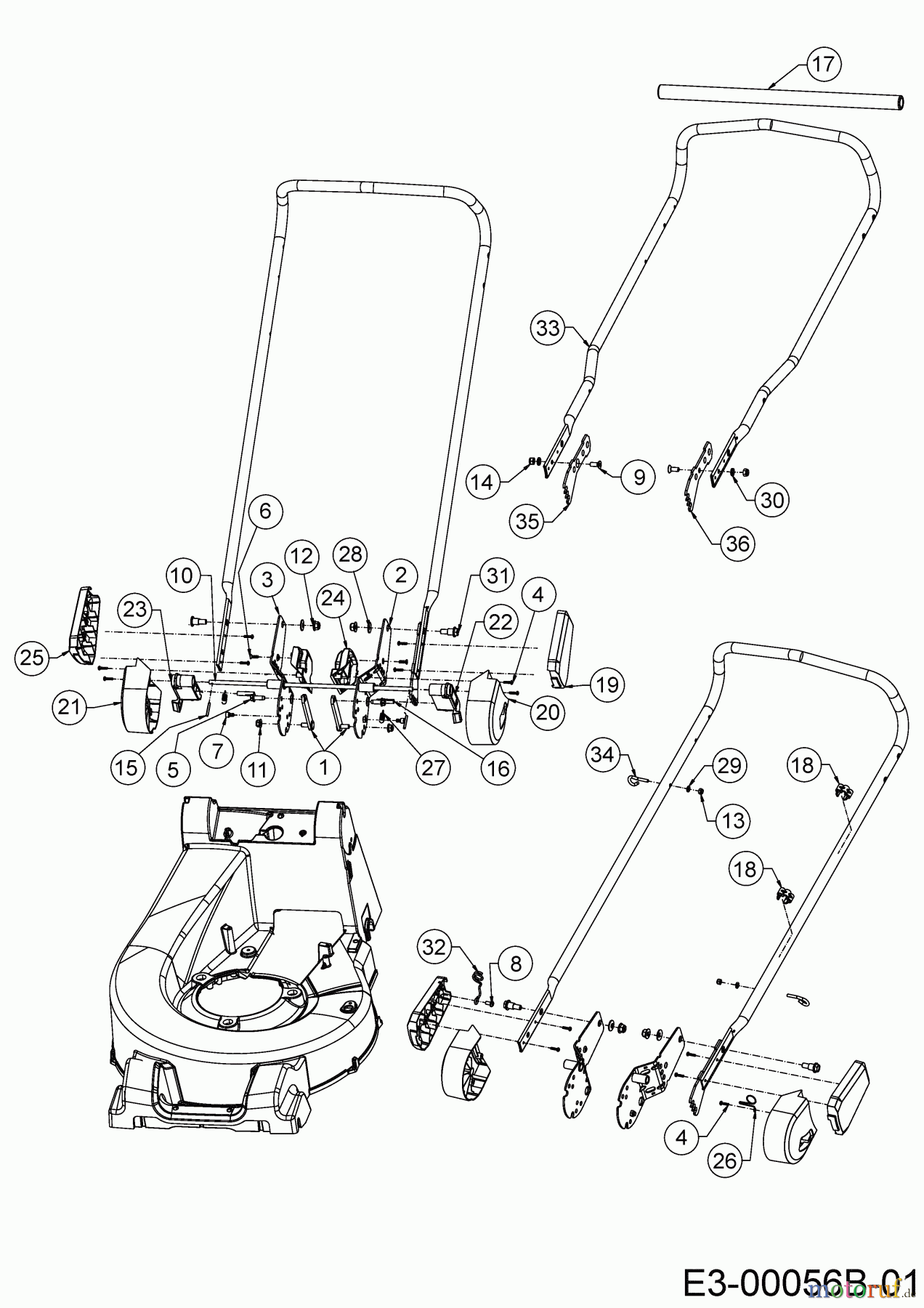  Wolf-Garten Petrol mower self propelled OMEGA2 53 B ES V 12ARZA9B650 (2019) Handle