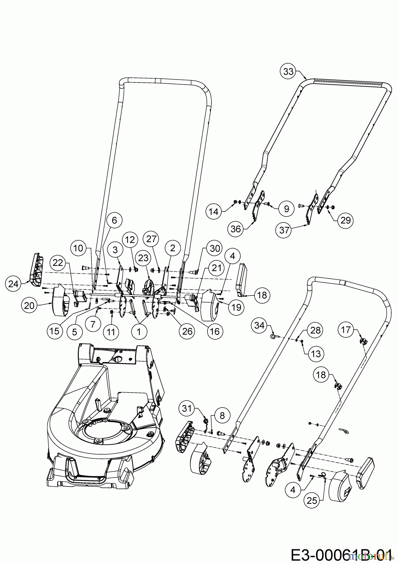  Wolf-Garten Petrol mower self propelled OMEGA2 46 W ES SP 12ACYAS7650  (2019) Handle