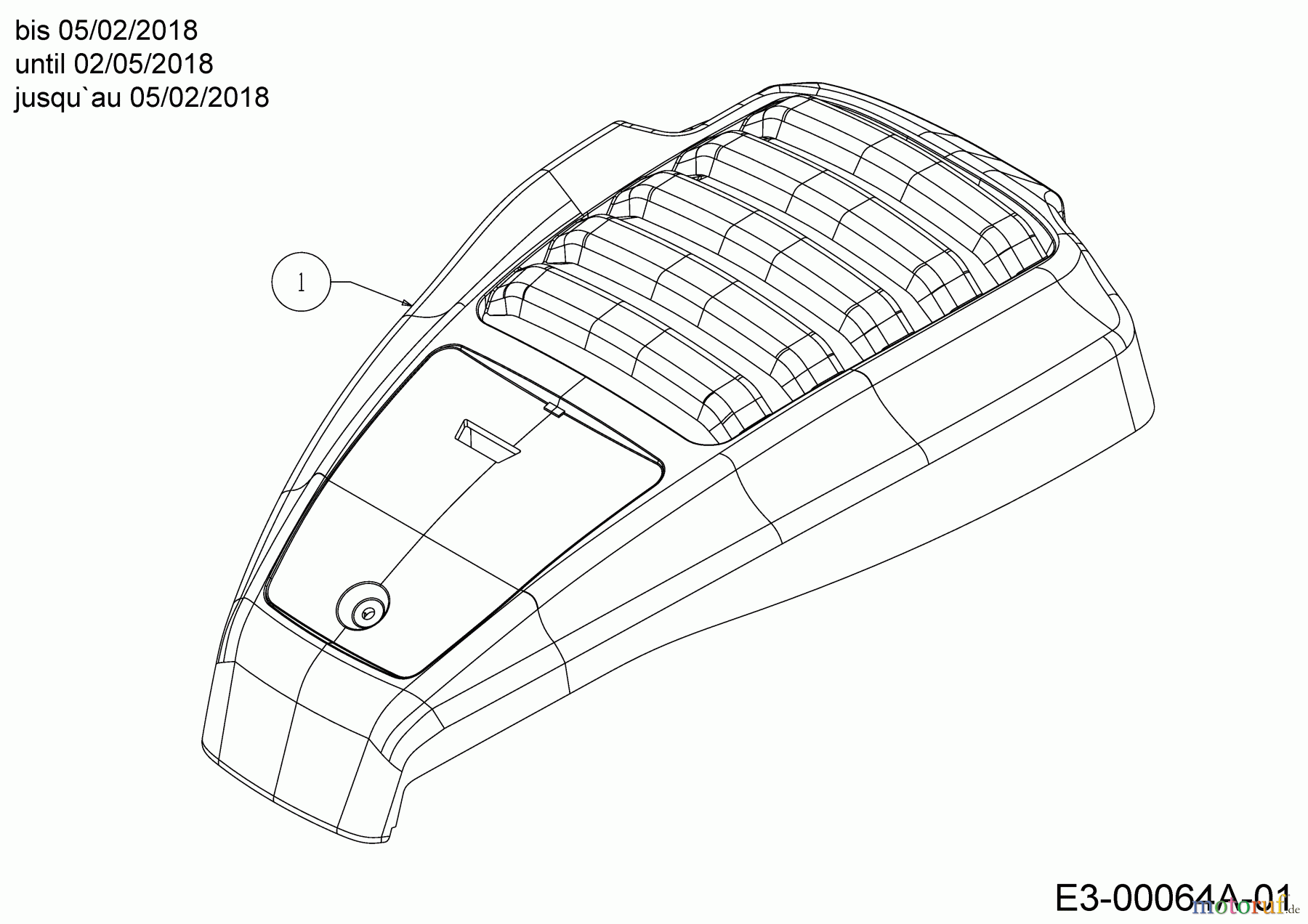  Wolf-Garten Petrol mower self propelled Expert 46 W ES SP 12ACYAS7650  (2018) Engine hood M9A until 02/05/2018