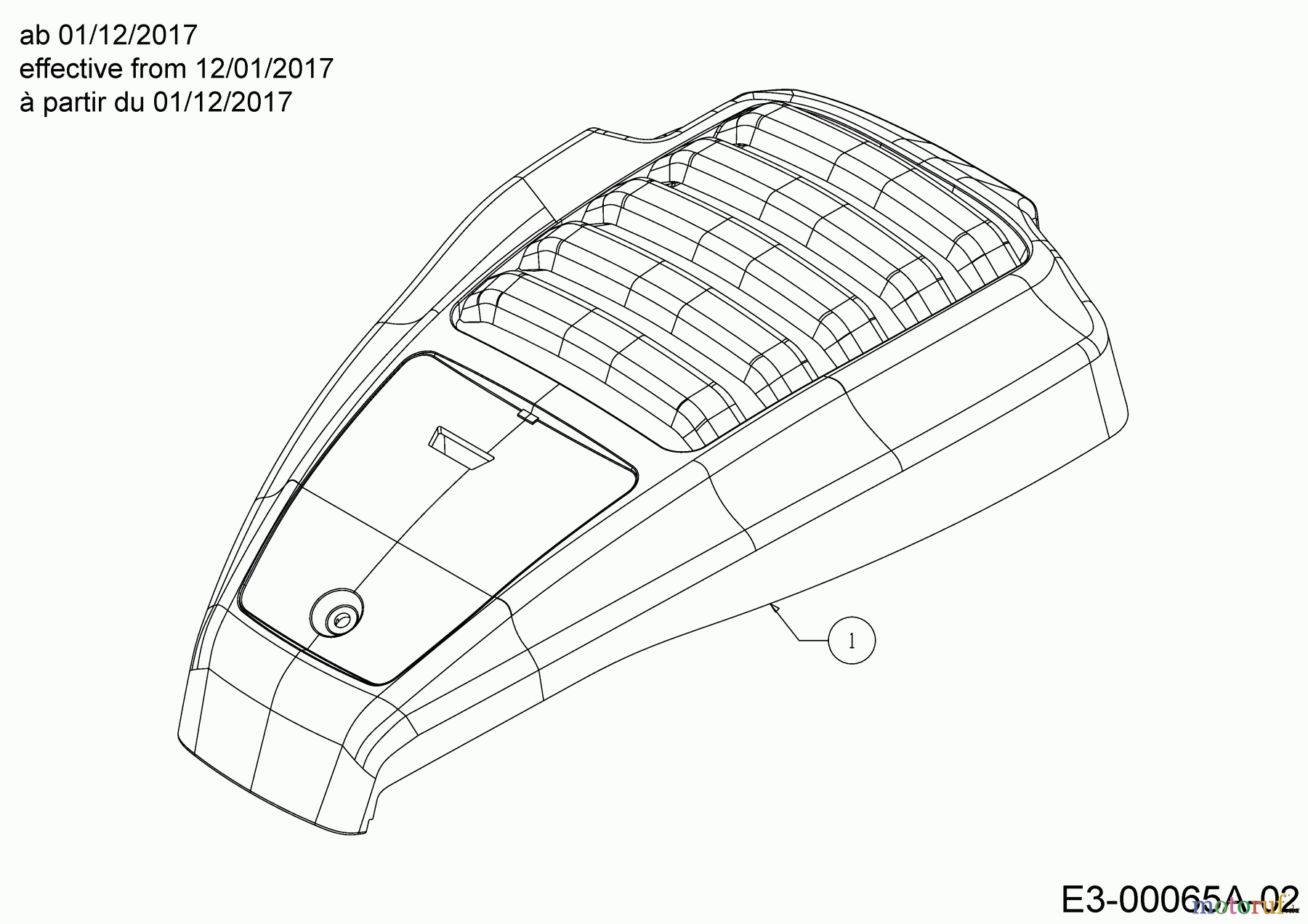  Wolf-Garten Petrol mower self propelled Expert 460 A 12C-TUKC650  (2018) Engine hood M9A effective from 12/01/2017