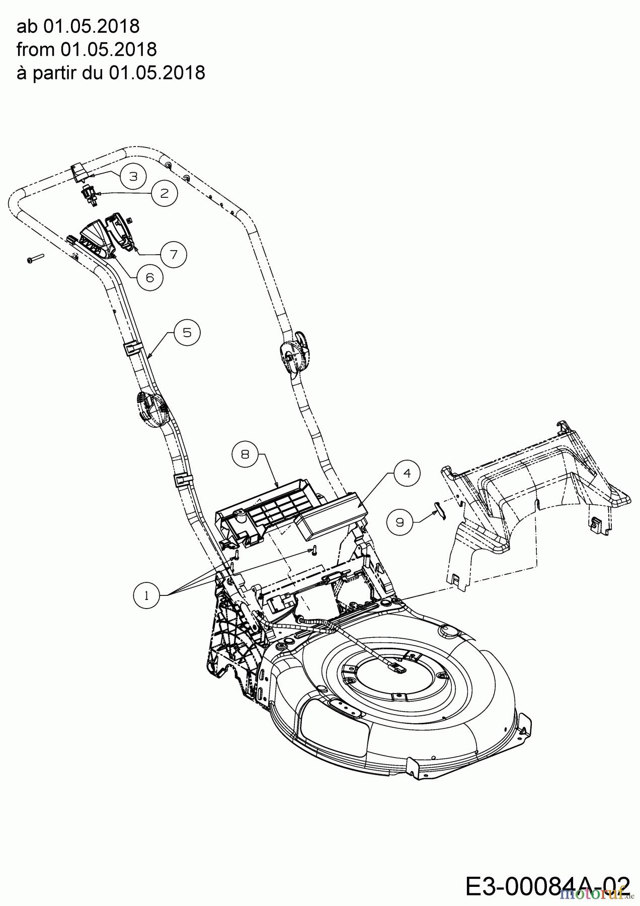  Wolf-Garten Petrol mower self propelled Expert 460 AE 12AETUS7650  (2018) Battery, Harness from 01.05.2018