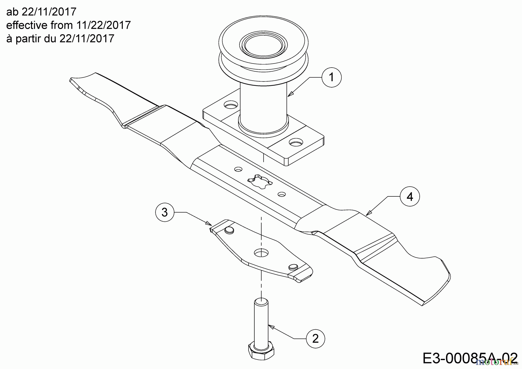  Wolf-Garten Petrol mower self propelled Expert 460 A 12C-TUKC650  (2018) Blade, Blade adapter from 11/22/2017