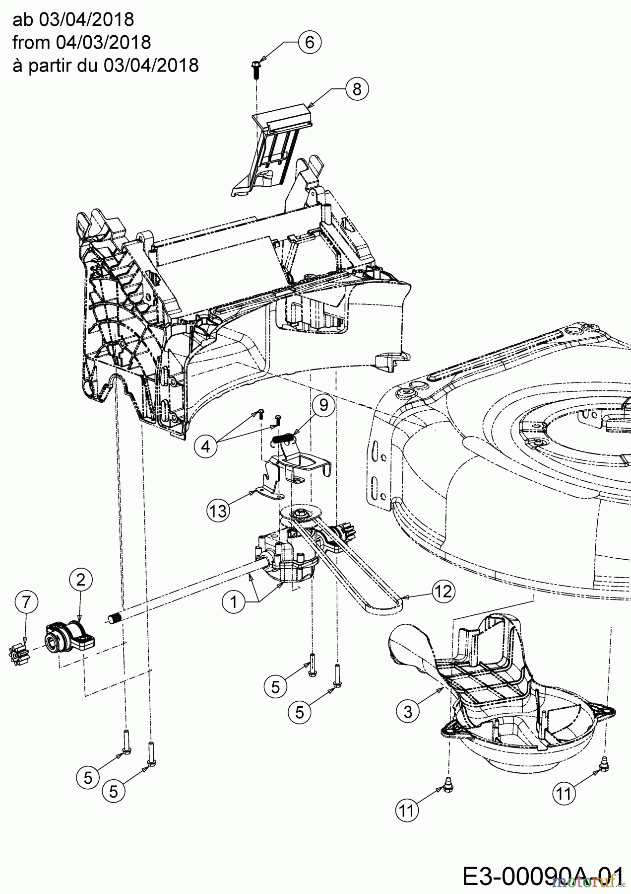  Wolf-Garten Petrol mower self propelled AT 5300 AHW 12C-PRJ6650  (2019) Gearbox, Belt from 04/03/2018