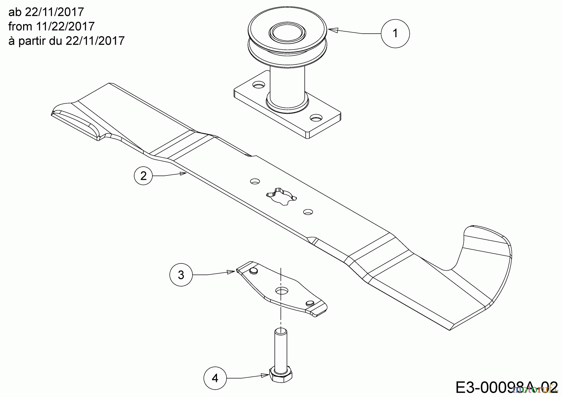  Wolf-Garten Petrol mower self propelled S 4600 AHW 12B-TR5N650  (2018) Blade, Blade adapter from 11/22/2017