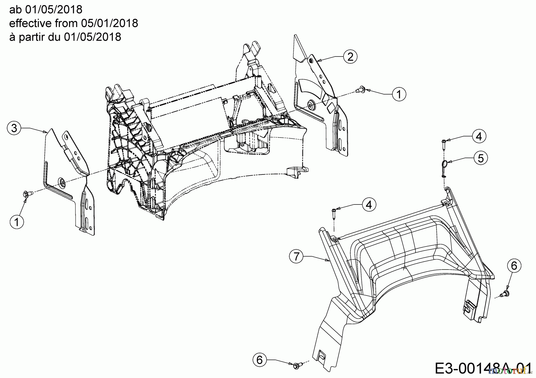  Wolf-Garten Petrol mower Expert 420 11B-LUSC650 (2019) Rear baffle, Handle bracket from 05/01/2018