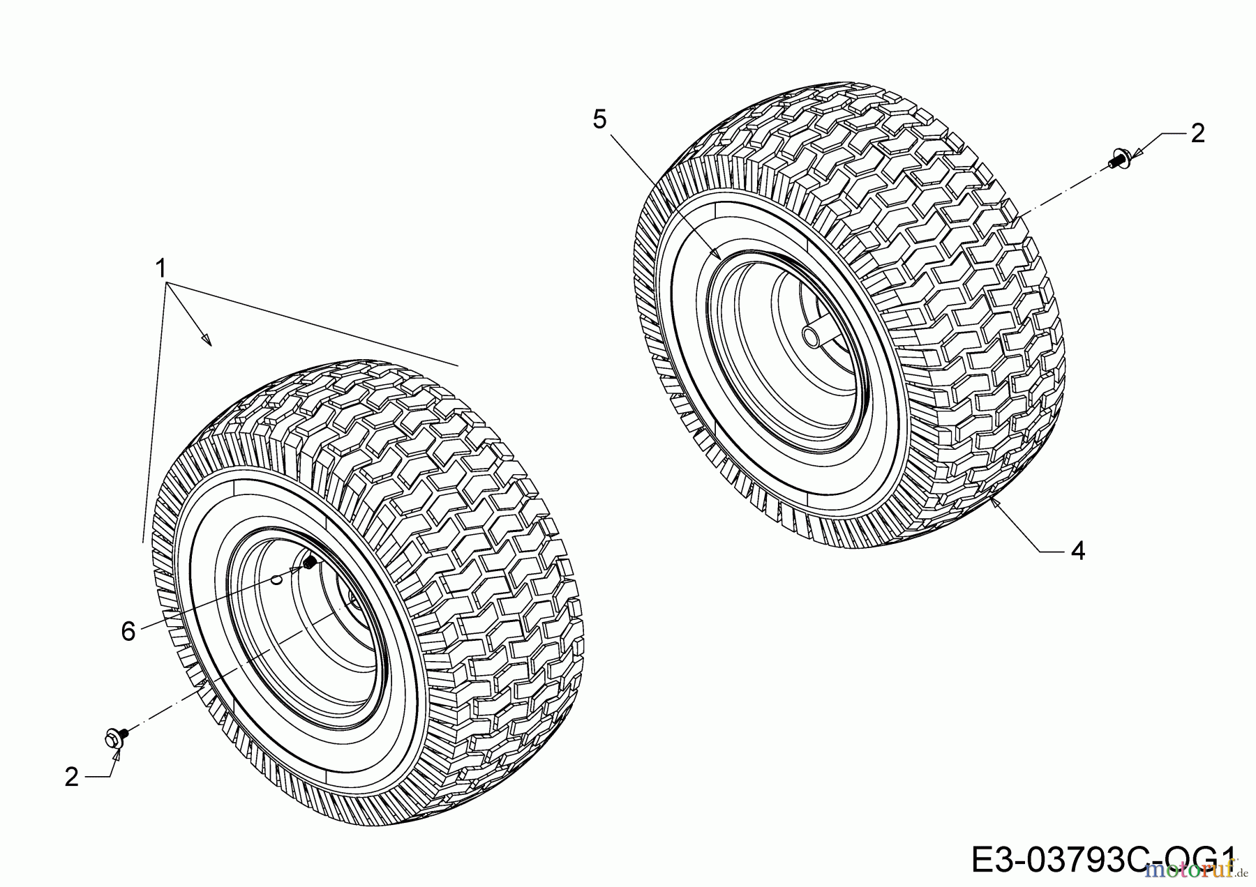  Wolf-Garten Lawn tractors E 13/96 H 13AB795F650  (2020) Rear wheels