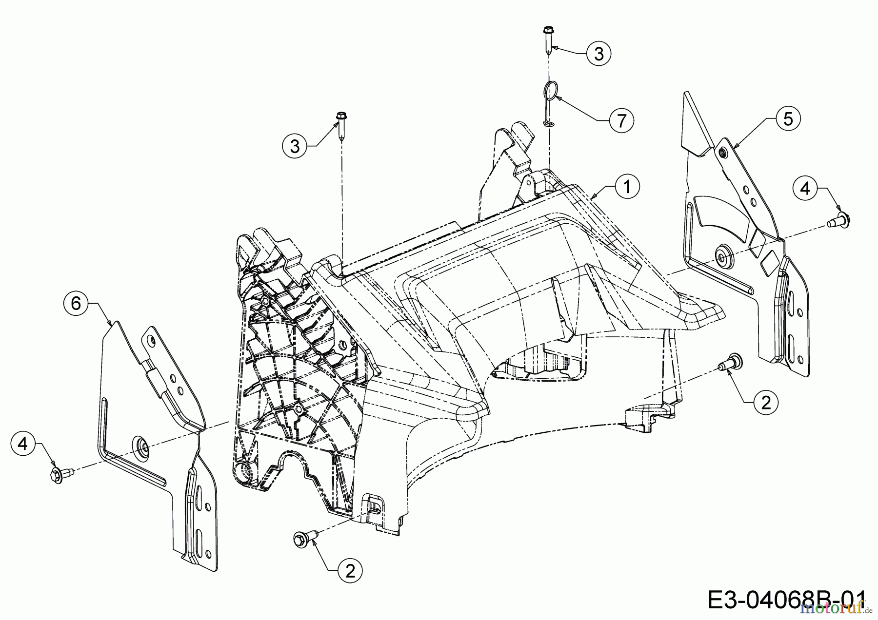  Wolf-Garten Petrol mower self propelled Expert 530 A 12B-PUKC650  (2016) Rear baffle, Handle bracket