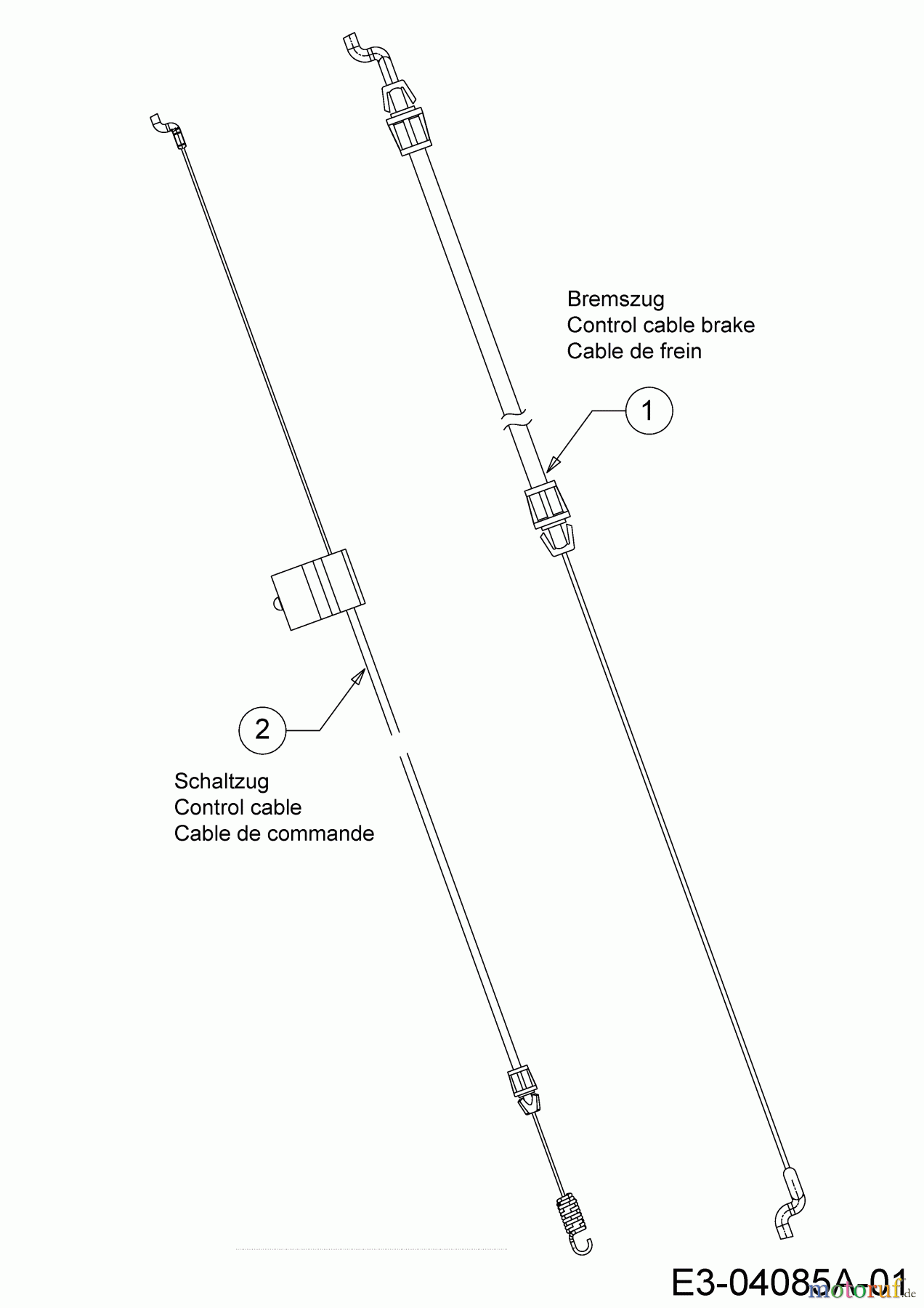  Wolf-Garten Petrol mower self propelled Expert 530 A 12C-PUKC650  (2018) Control cables