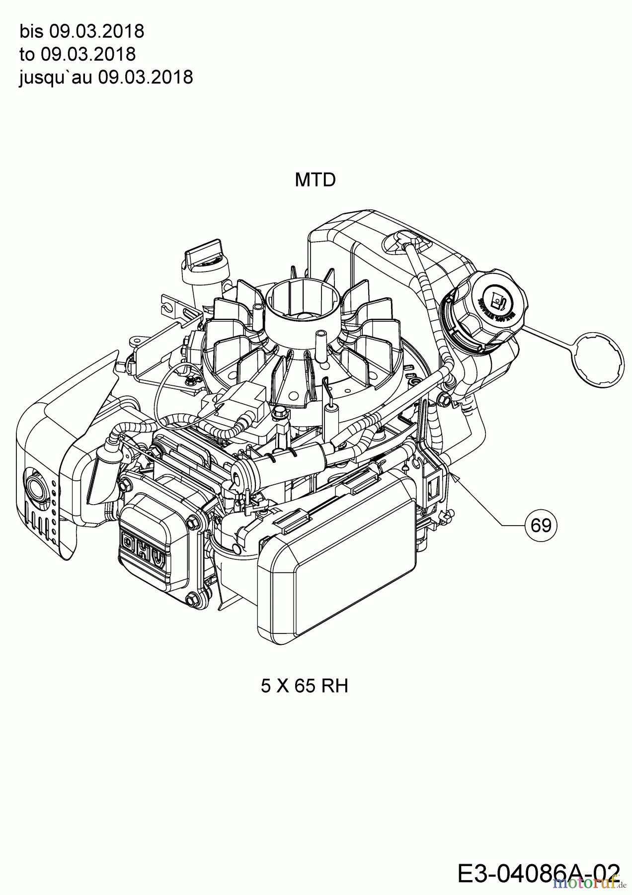  Wolf-Garten Petrol mower self propelled A 5300 A 12A-POKC650  (2018) Engine MTD to 09.03.2018