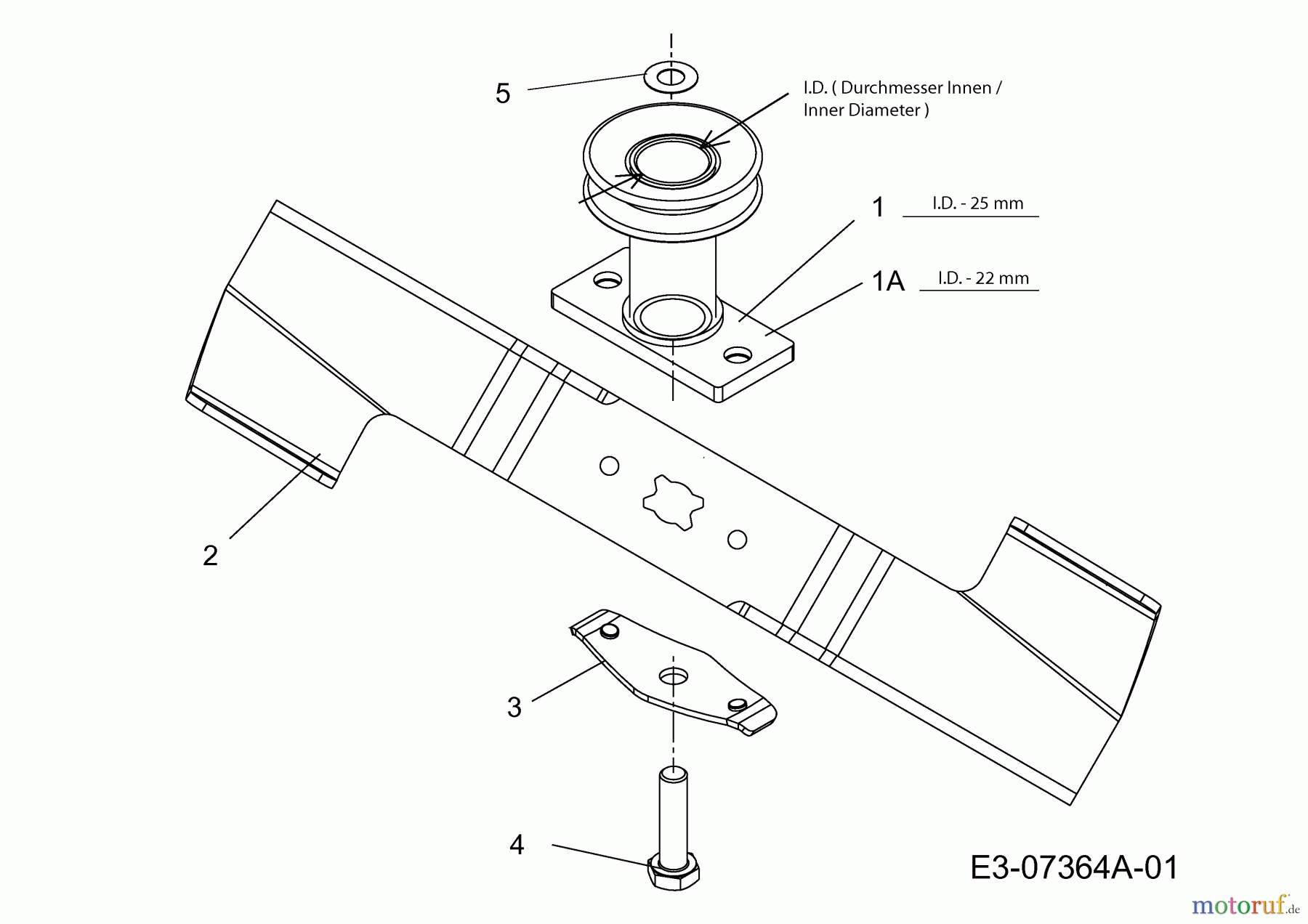  Wolf-Garten Petrol mower self propelled Expert 46 BA ES 12AEK18Z650  (2013) Blade, Blade adapter