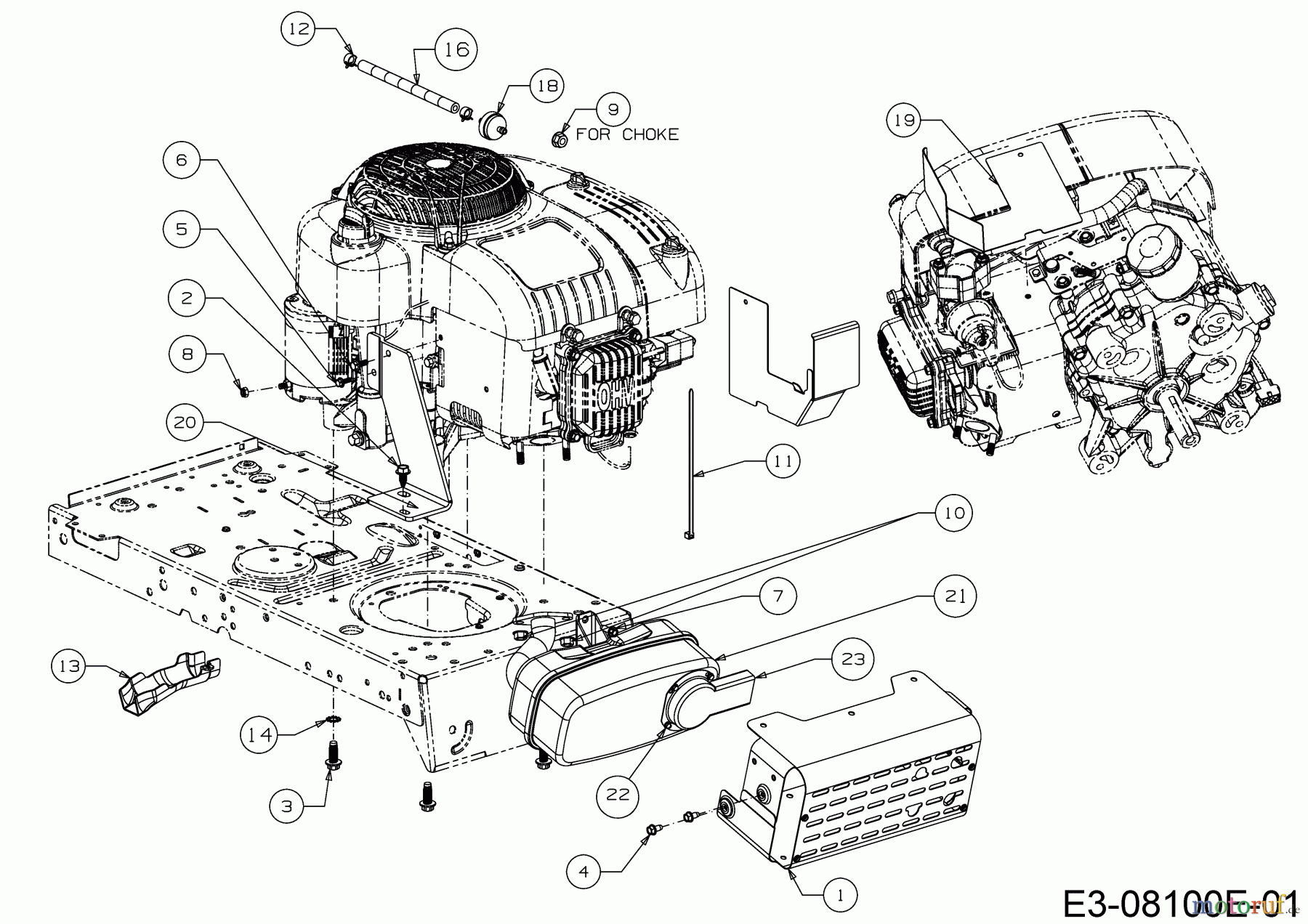  Wolf-Garten Lawn tractors E 13/96 T 13H2765F650  (2019) Engine accessories