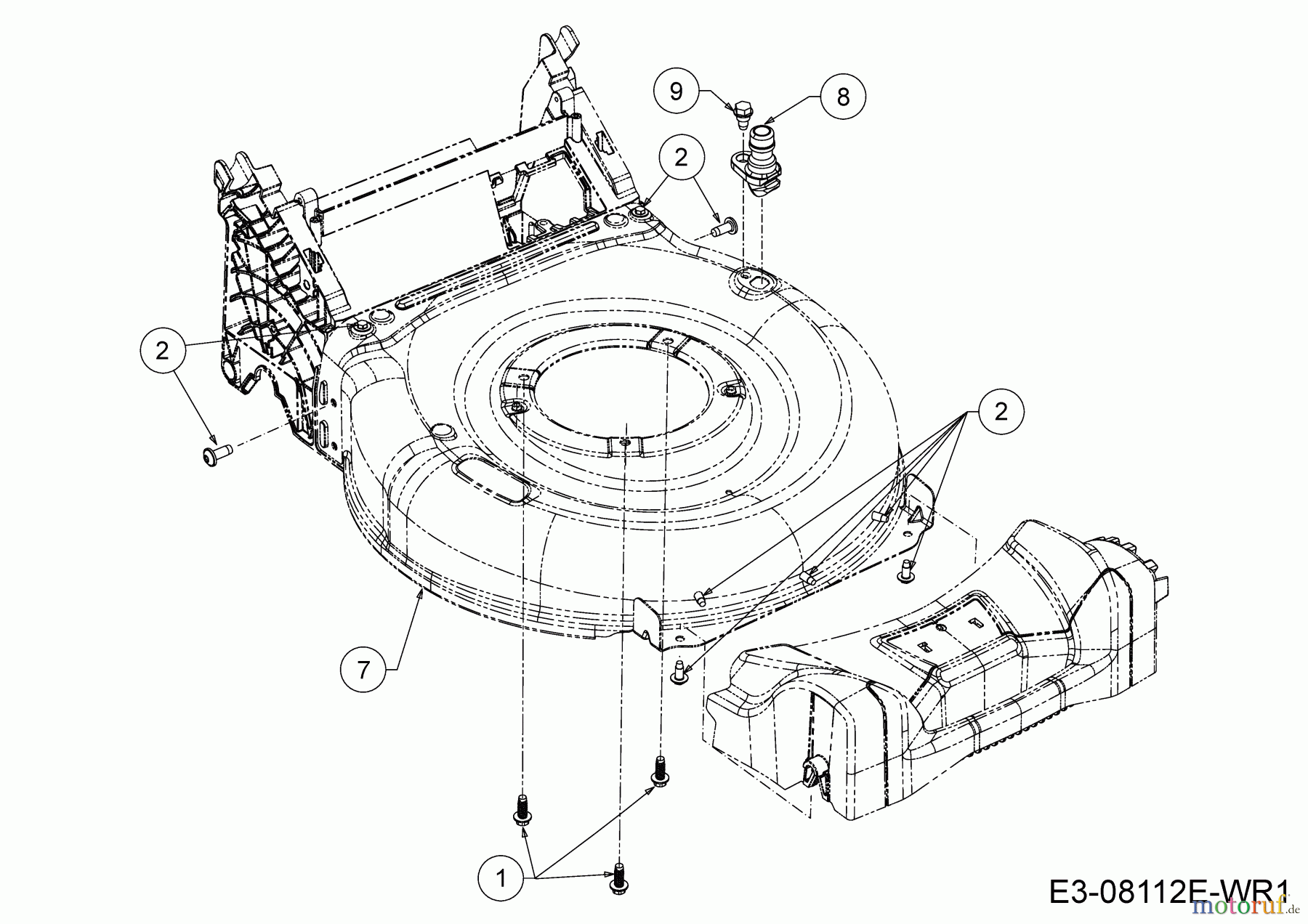  Wolf-Garten Petrol mower self propelled A 420 AVHW 12AQLV5B650 (2020) Deck housing, Washer nozzle