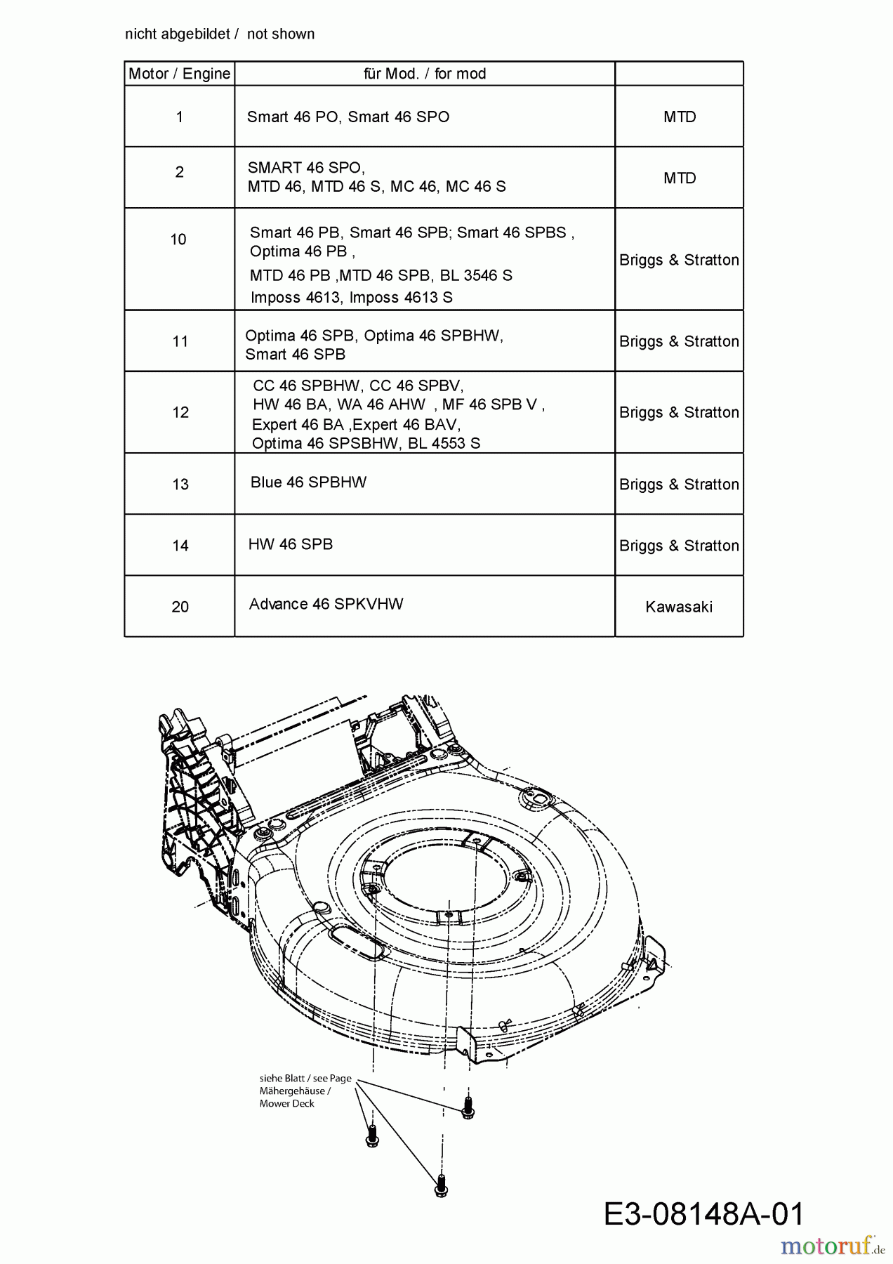  Wolf-Garten Petrol mower self propelled Expert 46 BA V 12BVK15E650  (2014) Engine