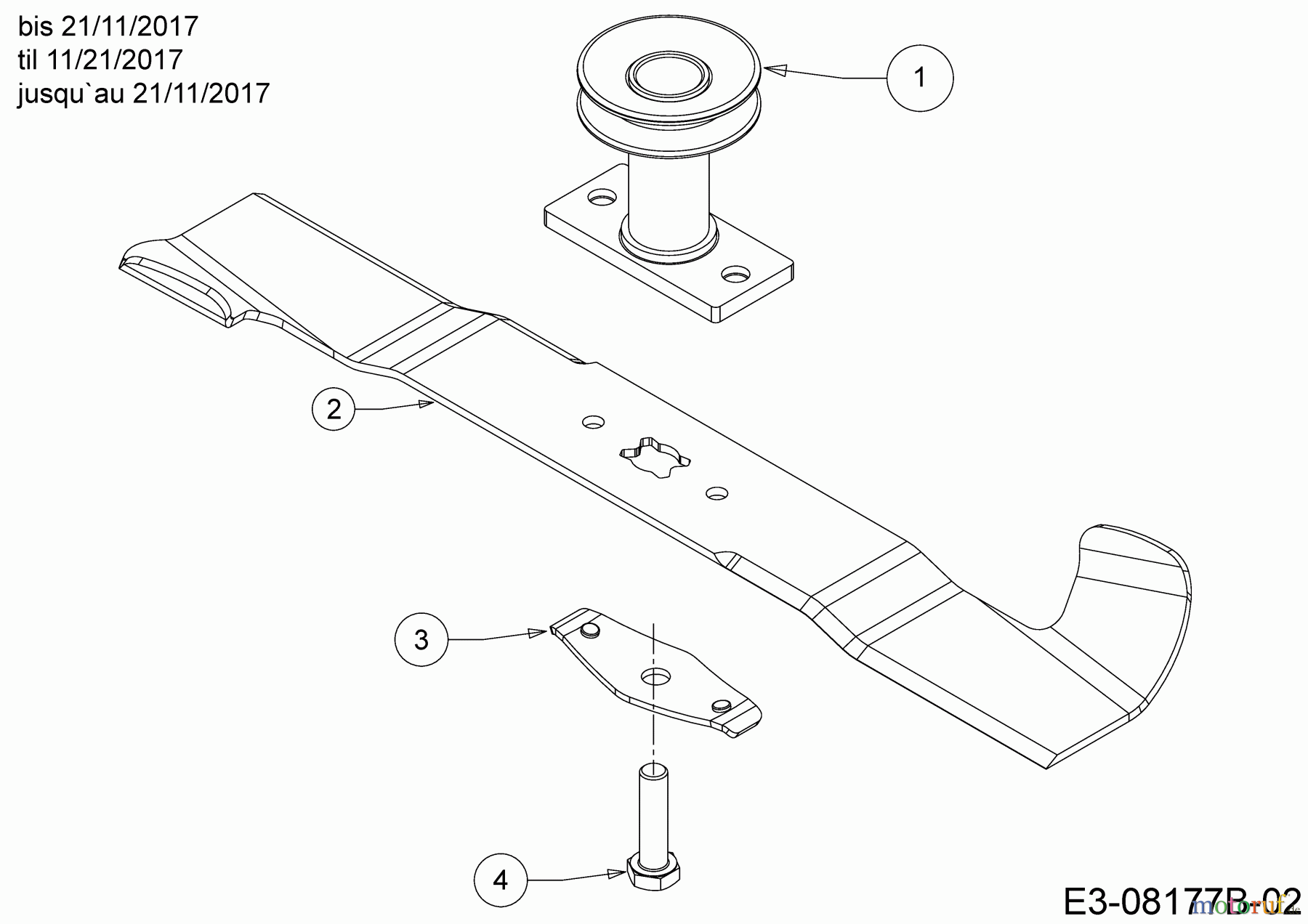  Wolf-Garten Petrol mower self propelled A 4600 A 12A-TOSC650  (2018) Blade, Blade adapter til 11/21/2017